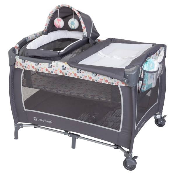 Baby Trend Lil Snooze Deluxe II Nursery Center Playard - Forest Party 3KBP19_IOBG Baby Trend Lil Snooze Deluxe II Nursery Center Playard - Forest Party 3KBP19_IOBG