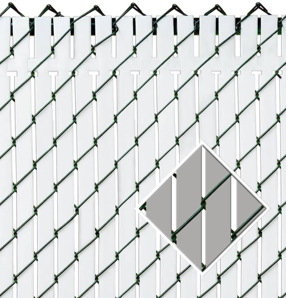 Pexco 8-ft H x 94-in L 82-Pack Gray Chain Link Fence Privacy Slat | PVT-GREY-XJG00U_Q7M3 Pexco 8-ft H x 94-in L 82-Pack Gray Chain Link Fence Privacy Slat | PVT-GREY-XJG00U_Q7M3