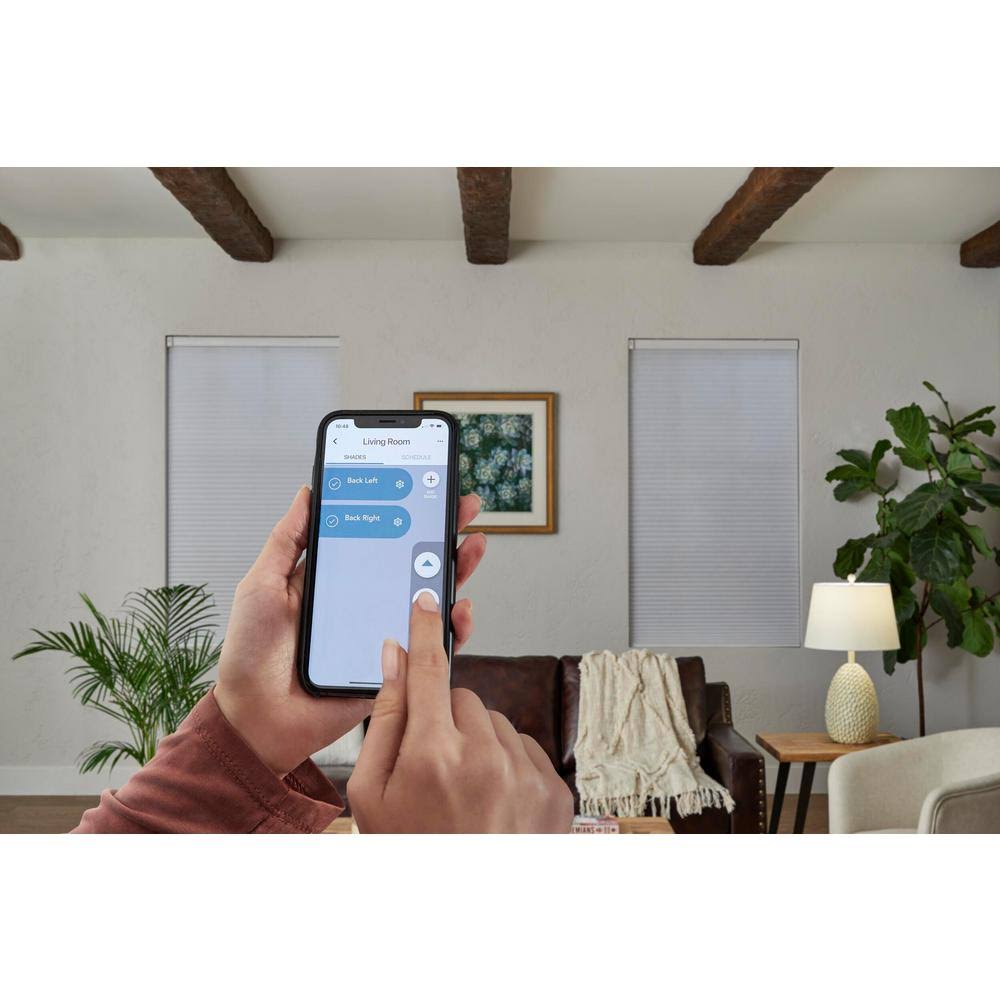 Home Decorators Collection White Cordless Blackout Motorized Cellular Shade - 67.75 in. W x 48 in. L, Winter KFS2TJ_SUKR Home Decorators Collection White Cordless Blackout Motorized Cellular Shade - 67.75 in. W x 48 in. L, Winter KFS2TJ_SUKR