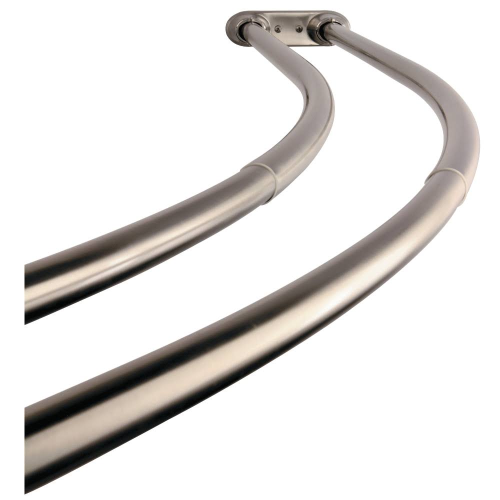 Kingston Brass CCD2178 Adjustable 60-Inch-72-Inch Double Curved Stainless Steel Shower Curtain Rod, Satin VQRA59_4GOG