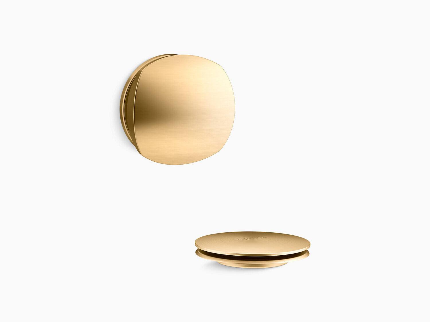 Kohler Vibrant Brushed Moderne Brass Rotary-turn Bath Drain 3NNLN7_OGQ5 Kohler Vibrant Brushed Moderne Brass Rotary-turn Bath Drain 3NNLN7_OGQ5