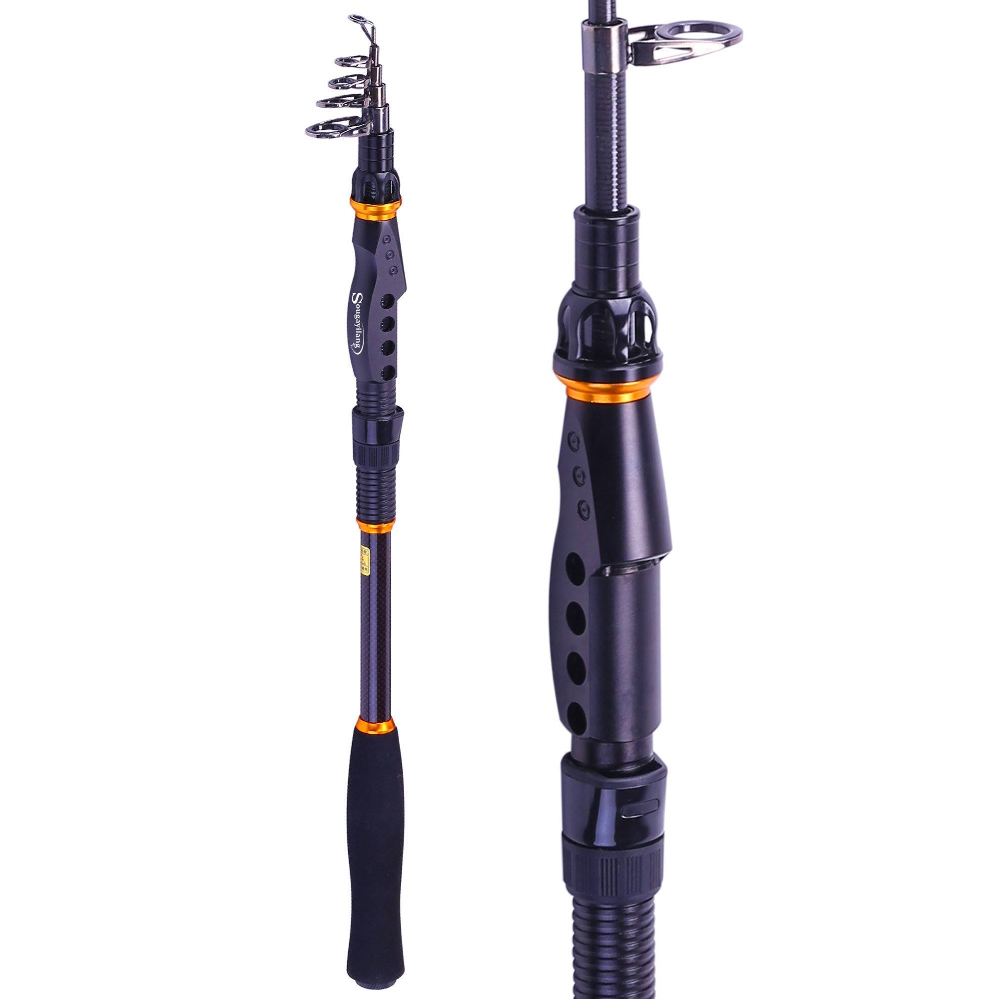 Sougayilang Fishing Rod Graphite Carbon Fiber Portable Spinning Telescopic Fishing Pole for Boat Saltwater and 3S1TMQ_2SB1 Sougayilang Fishing Rod Graphite Carbon Fiber Portable Spinning Telescopic Fishing Pole for Boat Saltwater and 3S1TMQ_2SB1