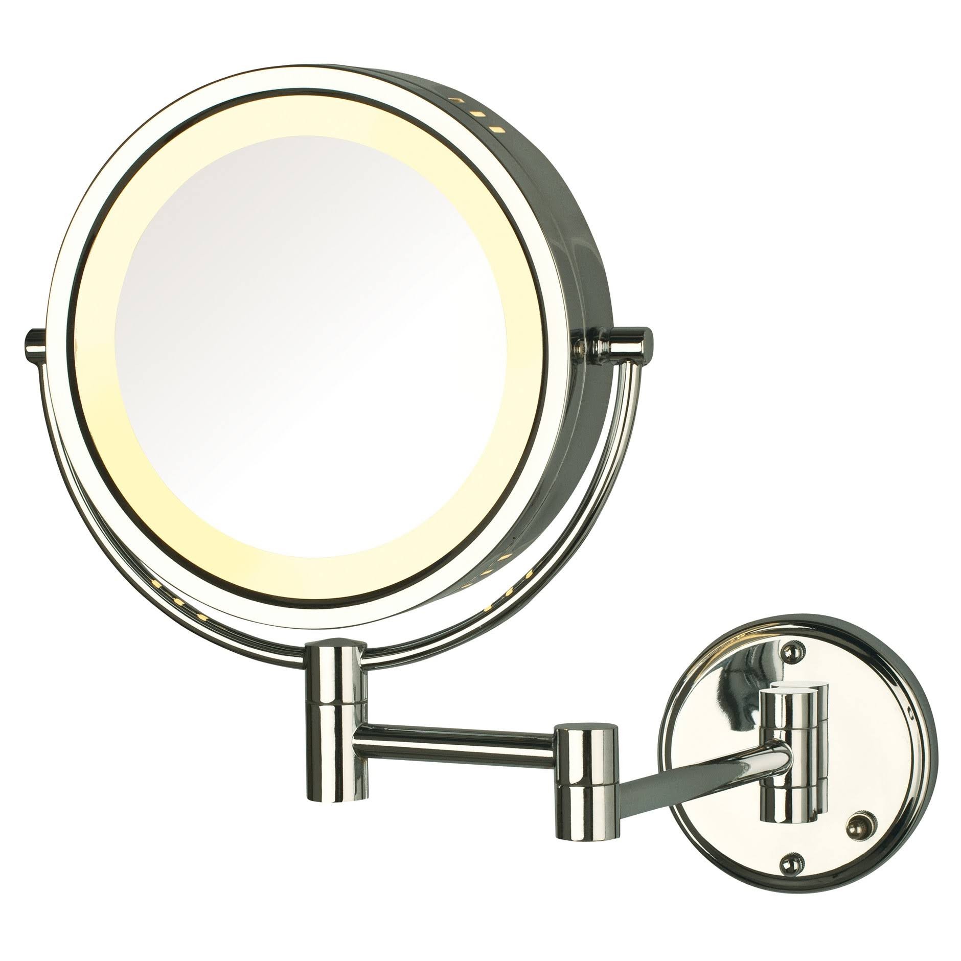 Jerdon 8X-1X Direct Wire Halo Lighted Wall Mount Mirror, Chrome, 8.U7PRJM_EGR0 Jerdon 8X-1X Direct Wire Halo Lighted Wall Mount Mirror, Chrome, 8.U7PRJM_EGR0