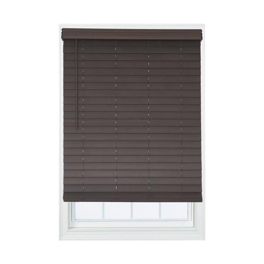 Allen + Roth 2.5-in Slat Width 34.5-in x 72-in Cordless Brown Faux Wood Room Darkening Horizontal Blinds | DFHSC3672-34.ZRLYXA_SVHB Allen + Roth 2.5-in Slat Width 34.5-in x 72-in Cordless Brown Faux Wood Room Darkening Horizontal Blinds | DFHSC3672-34.ZRLYXA_SVHB