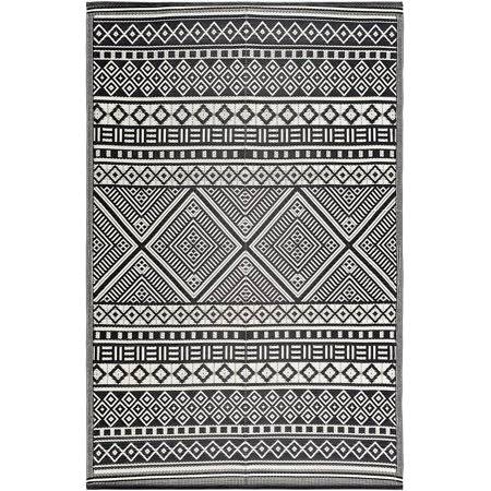 Lightweight Indoor Outdoor Reversible Plastic Area Rug - 5.9 x 8.9 Feet - Texas - Black/White, Size 5.9x8.UXPJSP_23YU Lightweight Indoor Outdoor Reversible Plastic Area Rug - 5.9 x 8.9 Feet - Texas - Black/White, Size 5.9x8.UXPJSP_23YU