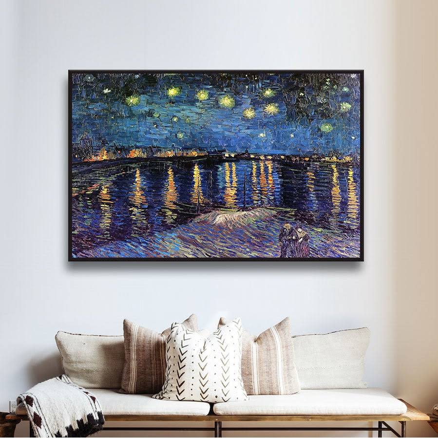 ArtWall Vincent Van Gogh 'Starry Night Over The Rhone' Floater-framed Gallery-Wrapped Canvas, 8 x QC4AO3_ZIDR