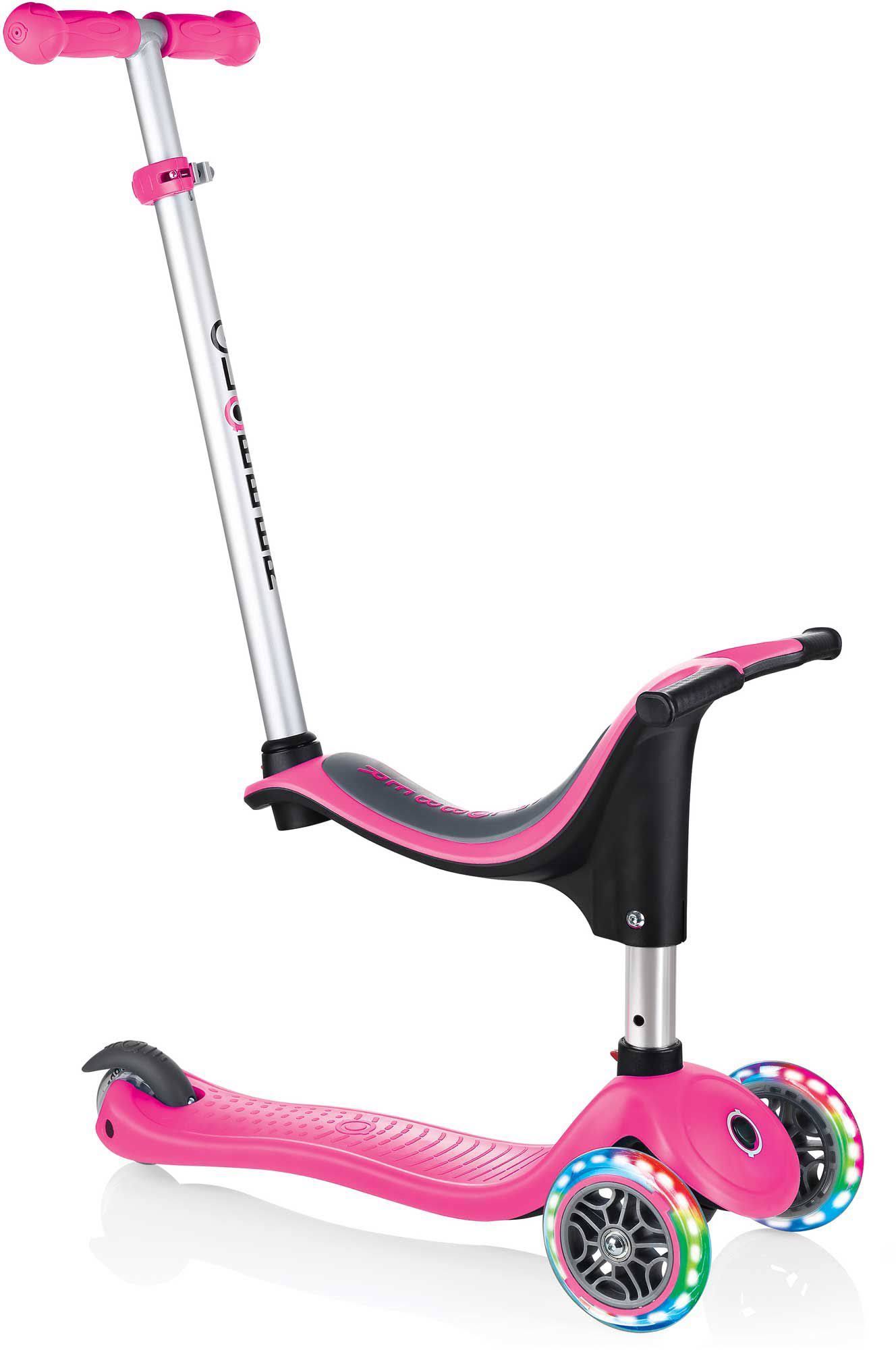 Globber Evo 4 in 1 Lights Scooter Pink , X2RGCK_DS9I Globber Evo 4 in 1 Lights Scooter Pink , X2RGCK_DS9I