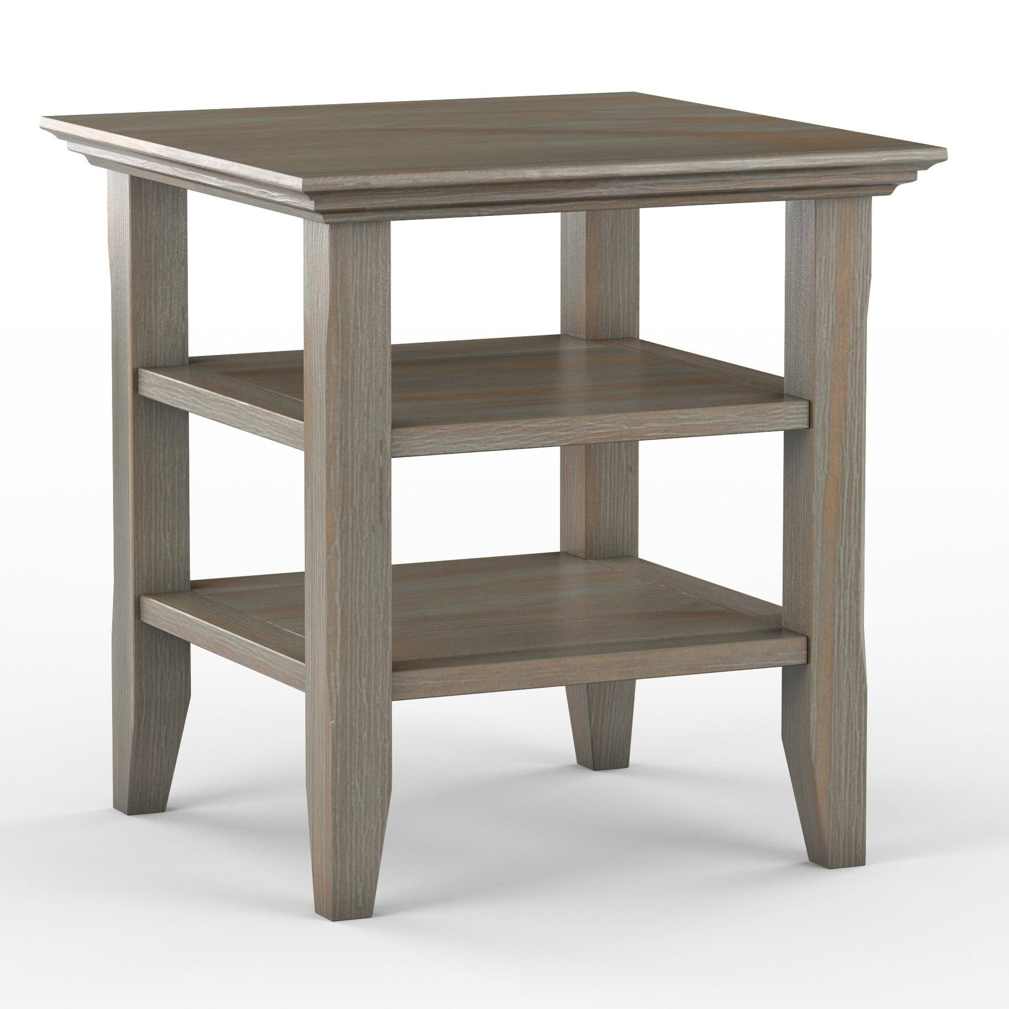 Wyndenhall Normandy Solid Wood 19 inch Wide Square Rustic End Table - 19 inch Wide - Distressed 6YYMU7_VRYU Wyndenhall Normandy Solid Wood 19 inch Wide Square Rustic End Table - 19 inch Wide - Distressed 6YYMU7_VRYU