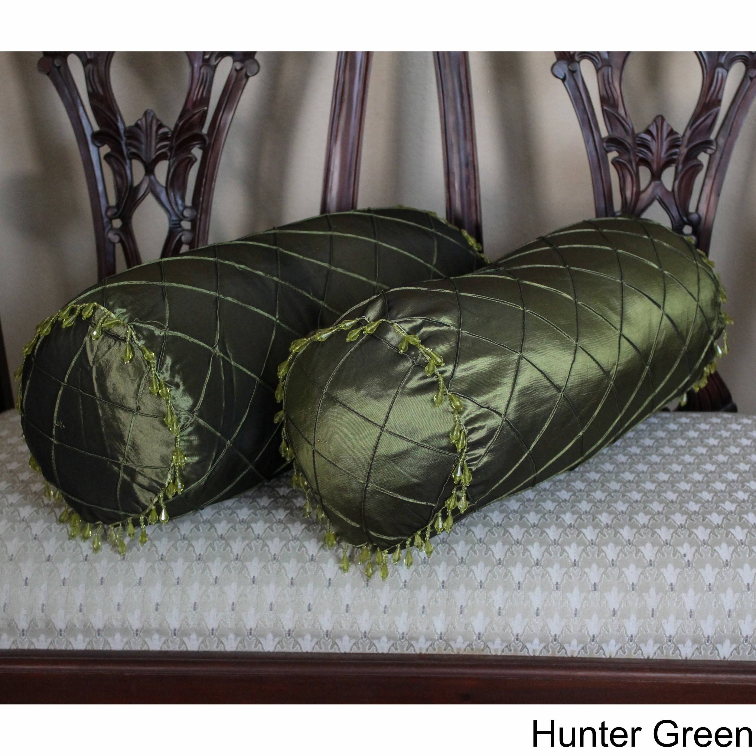 Blazing Needles Beaded Satin Bolster Pillows (Set of 2) OUZK6Z_9NVY Blazing Needles Beaded Satin Bolster Pillows (Set of 2) OUZK6Z_9NVY