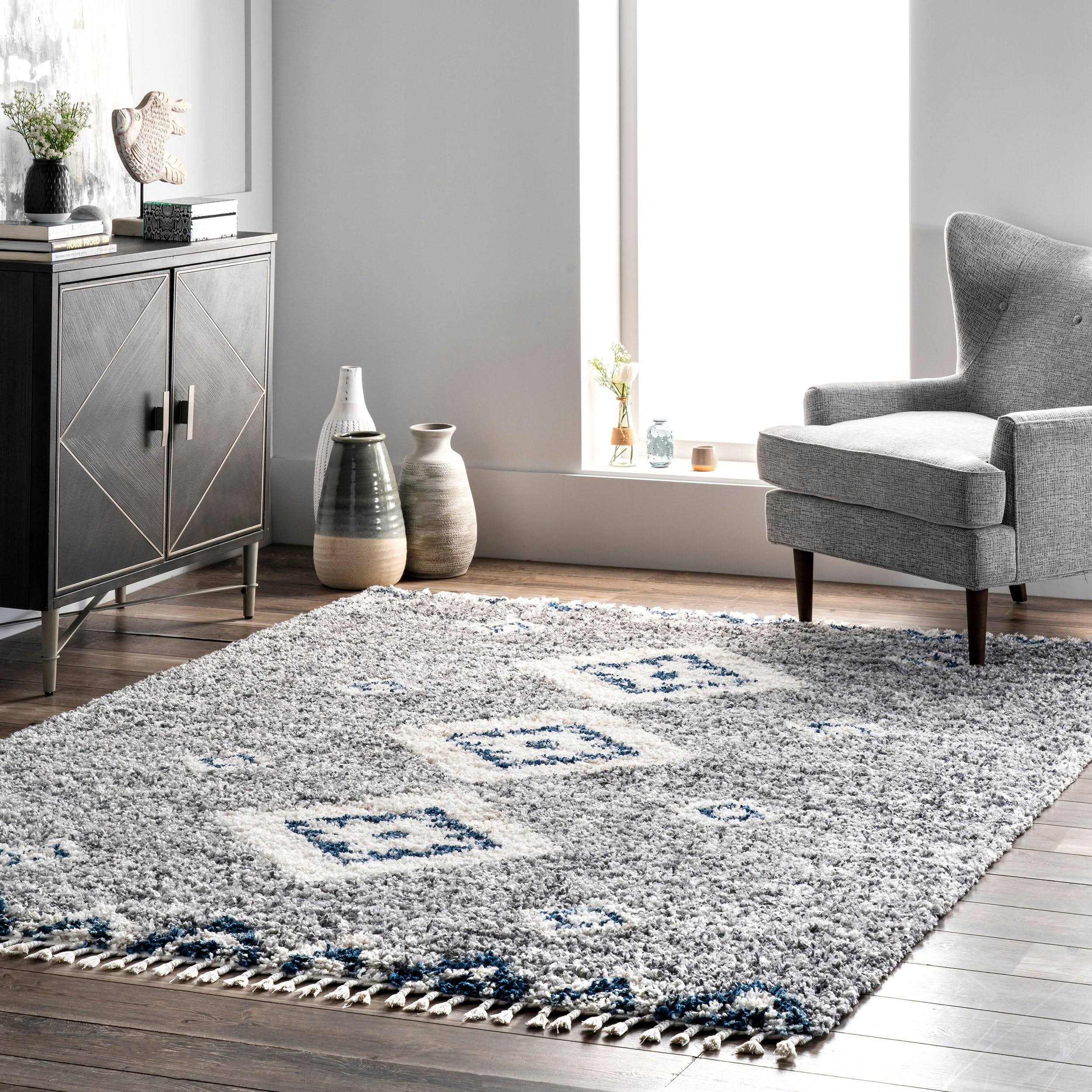 nuLOOM Transitional Regina Shag Area Rug, Size 8' Square, BKRAYT_2DHB nuLOOM Transitional Regina Shag Area Rug, Size 8' Square, BKRAYT_2DHB