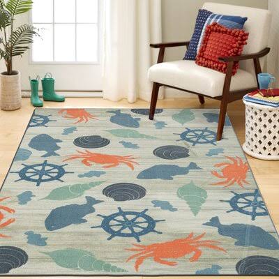 Breakwater Bay Wildermuth Seaside Orange/Blue Area Rug, Size Rectangle 8' x 10' FGHMY1_IS8U Breakwater Bay Wildermuth Seaside Orange/Blue Area Rug, Size Rectangle 8' x 10' FGHMY1_IS8U