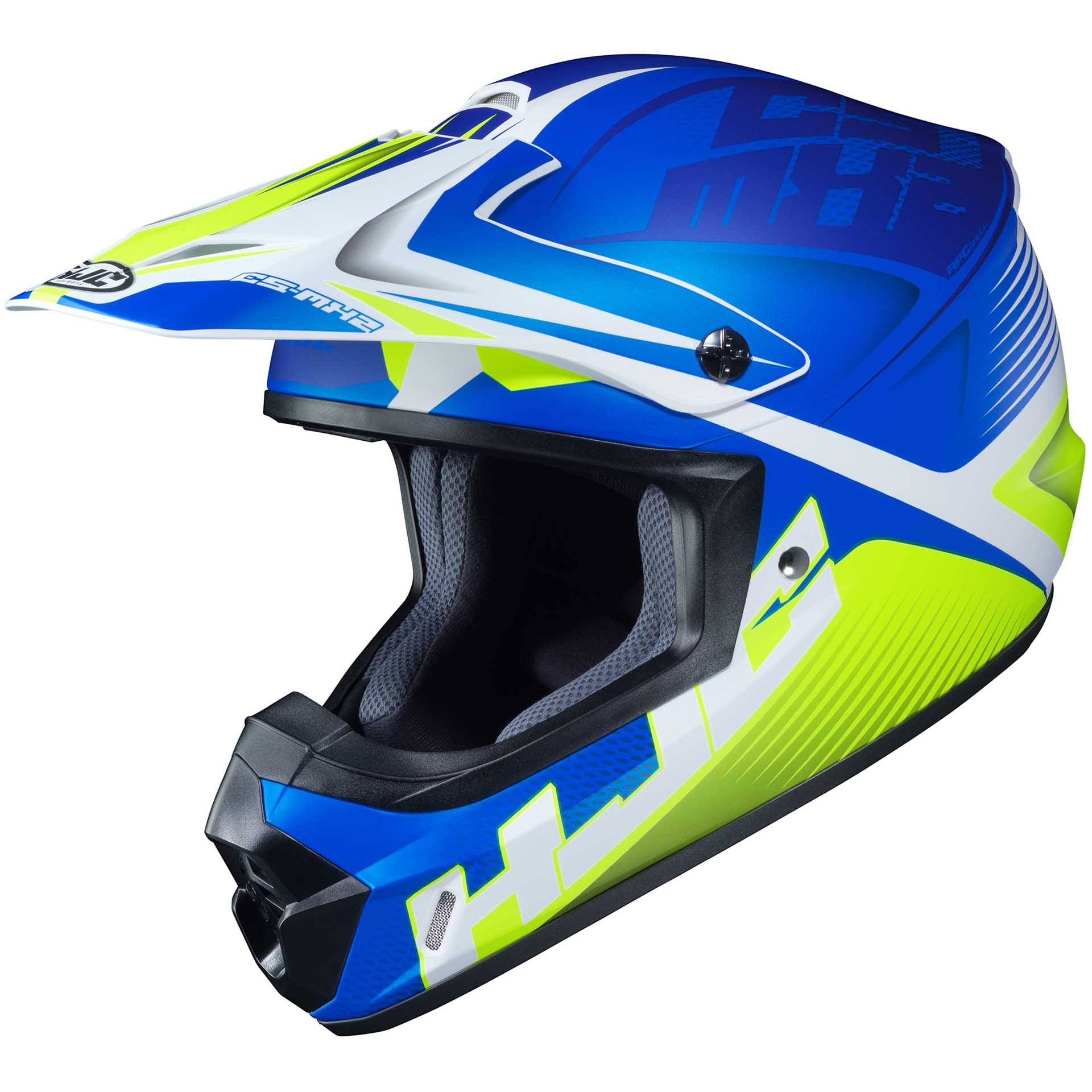 HJC CS-MX 2 Ellusion Blue Hi-Viz Helmet Size 1UOW7A_ZW04