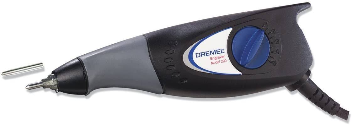 Dremel 290 Engraver - Compact Engraving Pen Tool with Carbide Engraving Tip and 1 Stencil for Engraving Wood, Metal, Ceramics, VPJ8DO_82TC Dremel 290 Engraver - Compact Engraving Pen Tool with Carbide Engraving Tip and 1 Stencil for Engraving Wood, Metal, Ceramics, VPJ8DO_82TC
