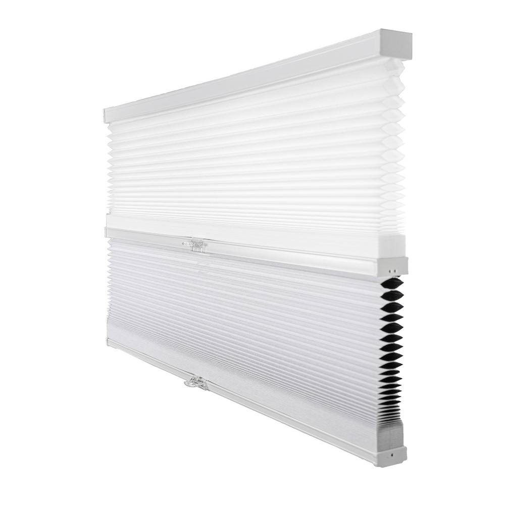 Chicology Cut-to-Width Cotton 9/16 in. Light Filtering and Privacy Cordless Cellular Shade - 38.5 in. W x 72 in. L, Cotton (Day  D7AJUH_WM3C