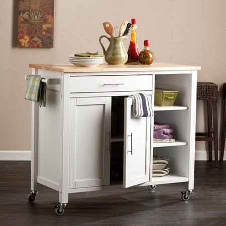 Alcott Hill Landau Kitchen Cart with Butcher Block NREB1N_ZLDT Alcott Hill Landau Kitchen Cart with Butcher Block NREB1N_ZLDT