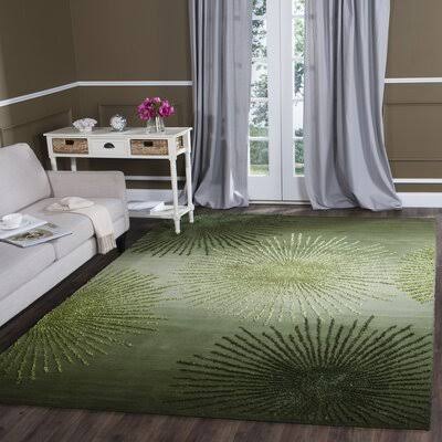 Schaub Floral Hand-Tufted Wool Green/ Multi Area Rug Wrought Studio Rug Size Rectangle 2'J5GHKJ_G2UP