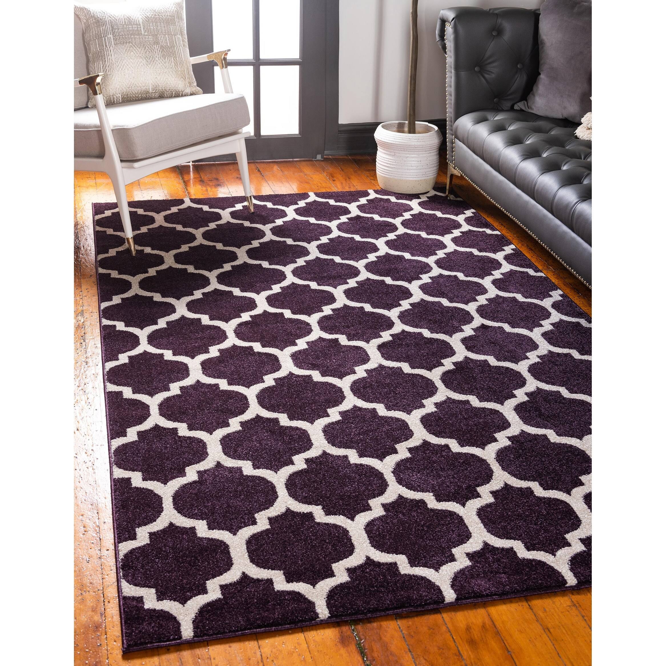 Unique Loom Philadelphia Trellis Area Rug Purple 3'3  WZTANG_APWQ