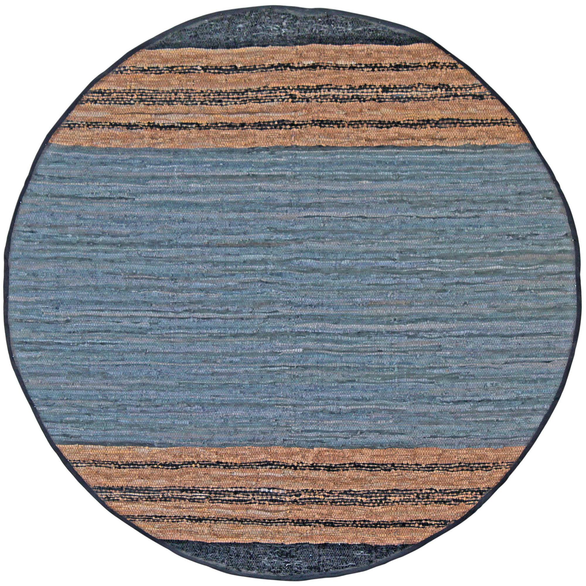 Matador Leather Chindi Gray Area Rug; Round 8' 6EOPV4_M9F8 Matador Leather Chindi Gray Area Rug; Round 8' 6EOPV4_M9F8