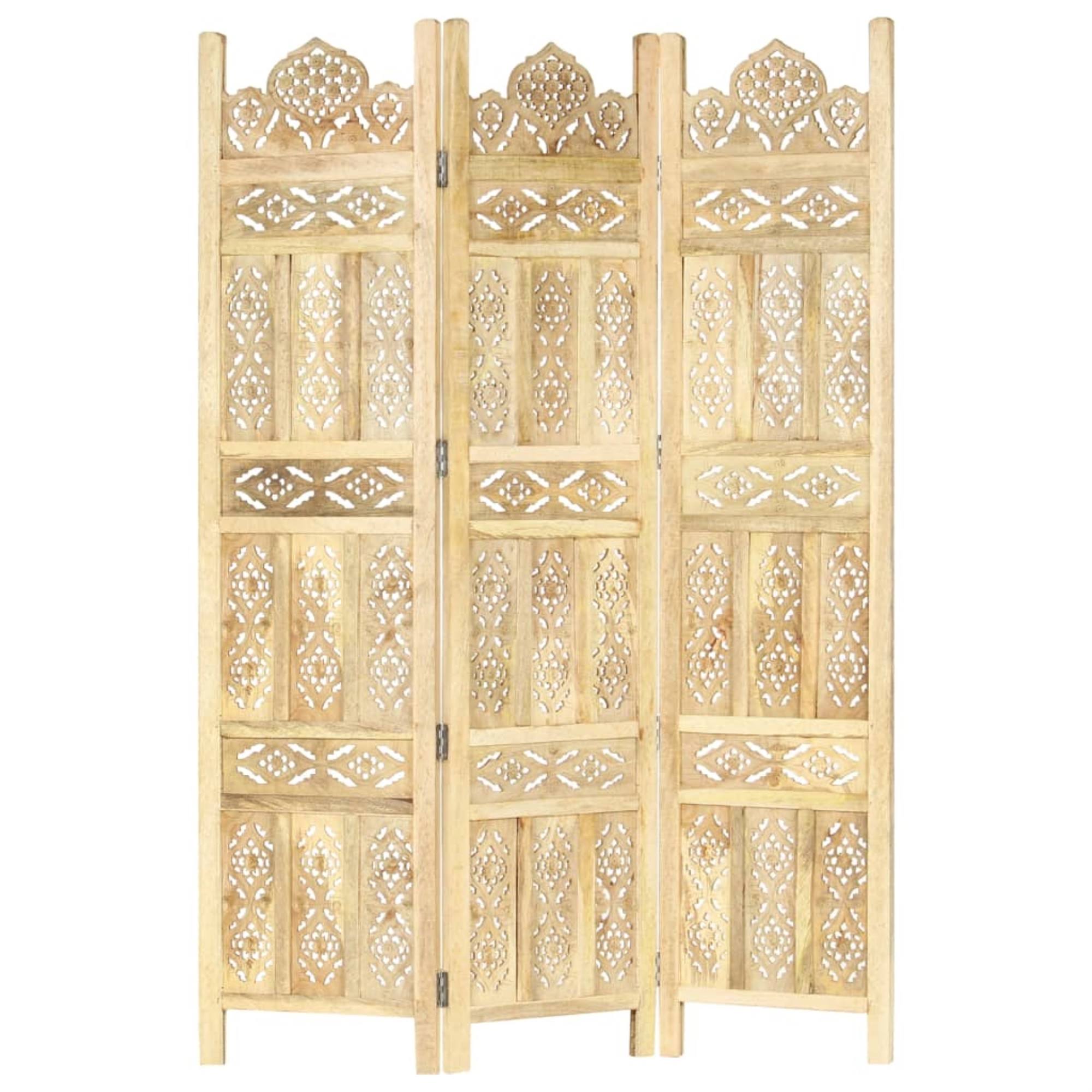 vidaXL Hand Carved 3-Panel Room Divider 47.8BD5P0_ETMQ vidaXL Hand Carved 3-Panel Room Divider 47.8BD5P0_ETMQ