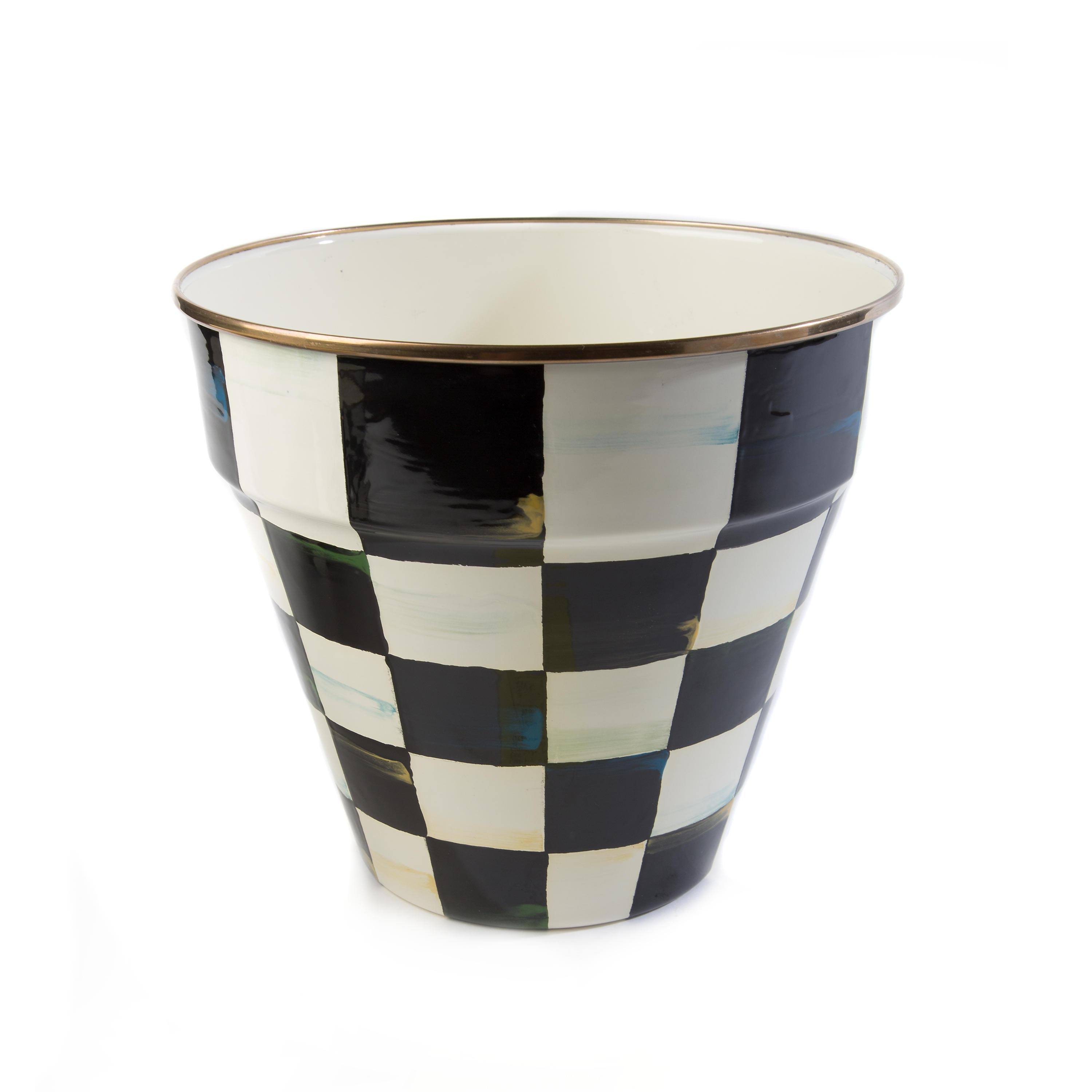 MacKenzie-Childs Courtly Check Enamel Garden Pot - B4VUGD_7R0H MacKenzie-Childs Courtly Check Enamel Garden Pot - B4VUGD_7R0H