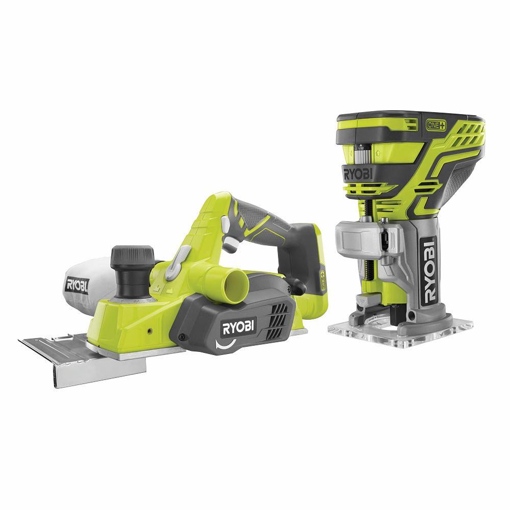 Ryobi 18-Volt One+ Lithium-Ion Cordless 3-1/4 in. Planer and Fixed Base Trim Router w/Tool Free Depth Adjustment (Tools Only) 9XXEXL_S57K Ryobi 18-Volt One+ Lithium-Ion Cordless 3-1/4 in. Planer and Fixed Base Trim Router w/Tool Free Depth Adjustment (Tools Only) 9XXEXL_S57K