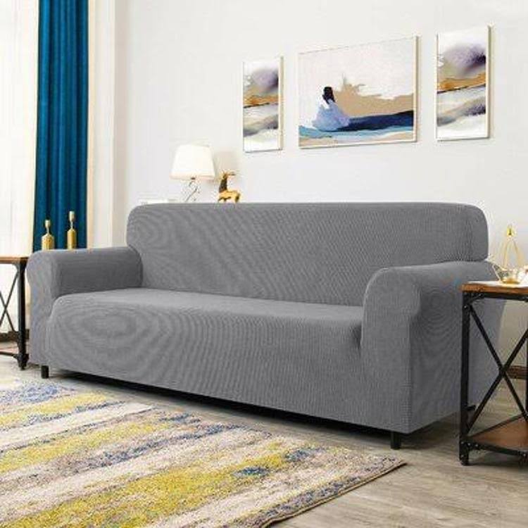 Jacquard Box Cushion Sofa Slipcover Winston Porter Fabric Light Gray NATRC5_41NC Jacquard Box Cushion Sofa Slipcover Winston Porter Fabric Light Gray NATRC5_41NC