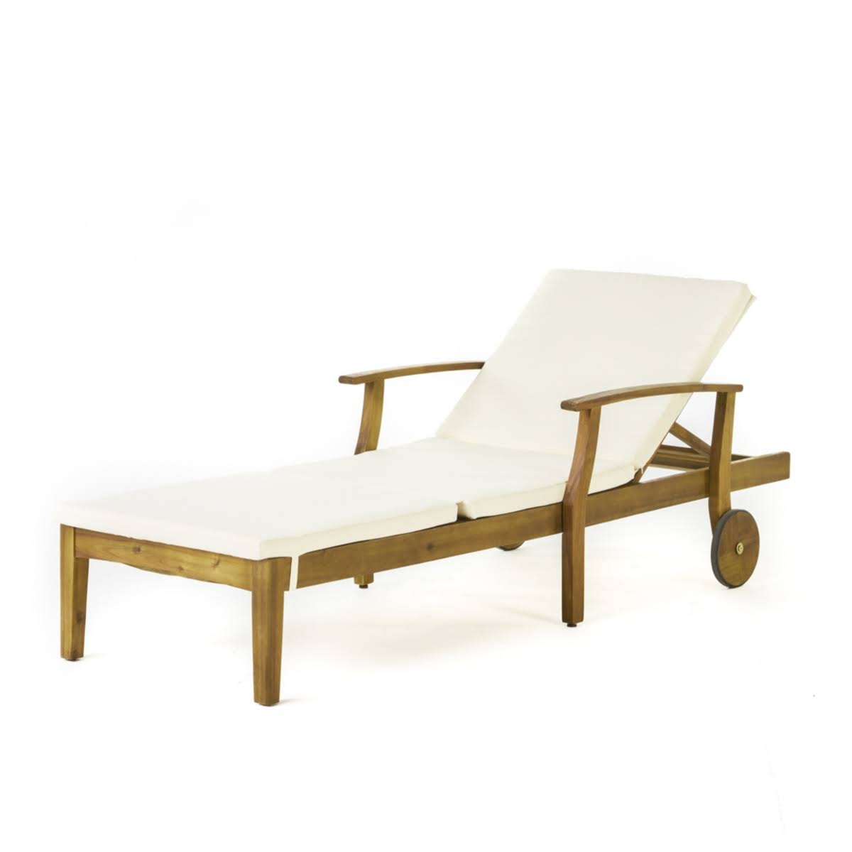 Mavis Outdoor Chaise Lounge with CUSHION, Teak Finish, TRRBGR_GR9M Mavis Outdoor Chaise Lounge with CUSHION, Teak Finish, TRRBGR_GR9M