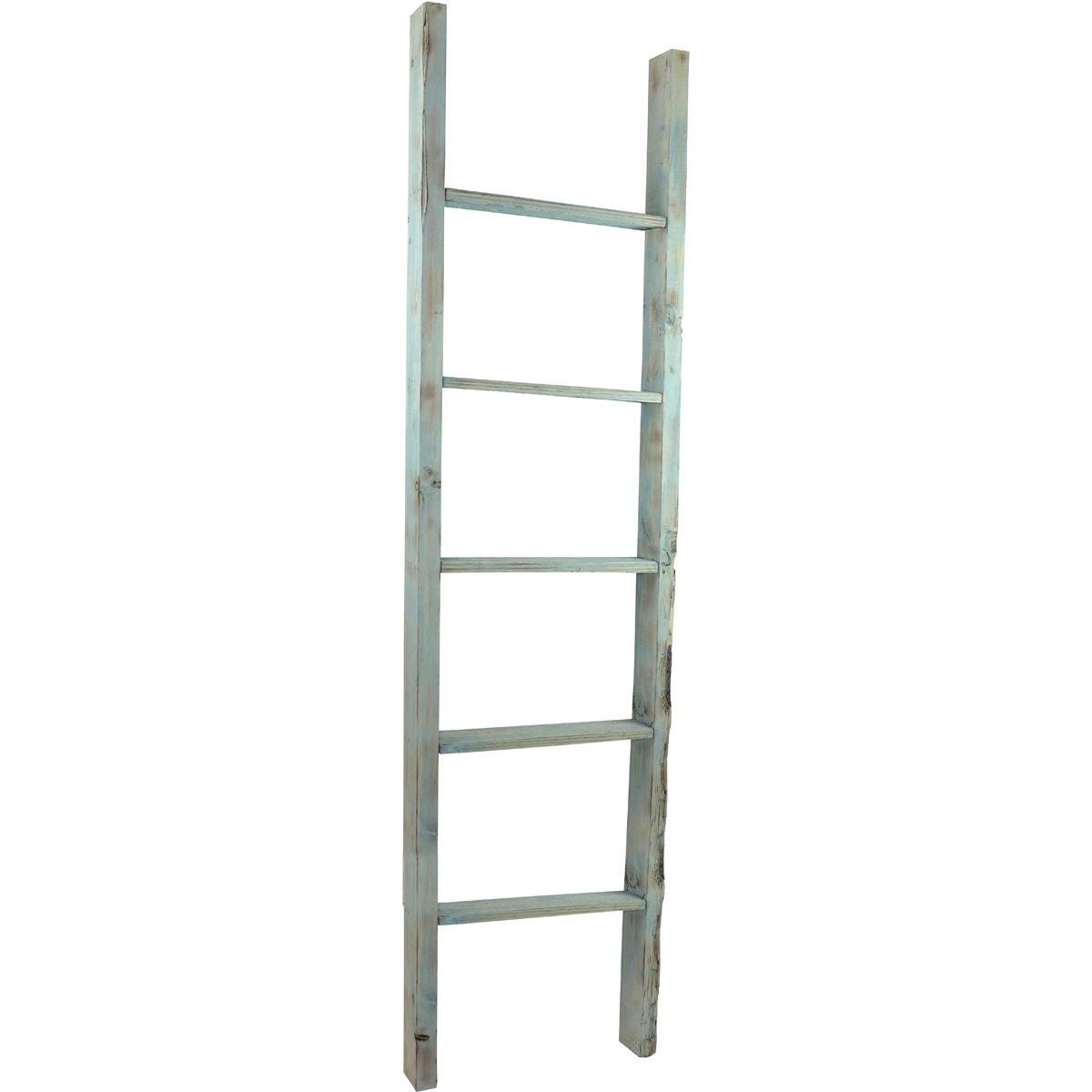 19 inchw x 72 inchh x 3 1/2 inchd Vintage Farmhouse 5 Rung Ladder, Barnwood Decor Collection, Driftwood S8QV8R_Y4BJ 19 inchw x 72 inchh x 3 1/2 inchd Vintage Farmhouse 5 Rung Ladder, Barnwood Decor Collection, Driftwood S8QV8R_Y4BJ