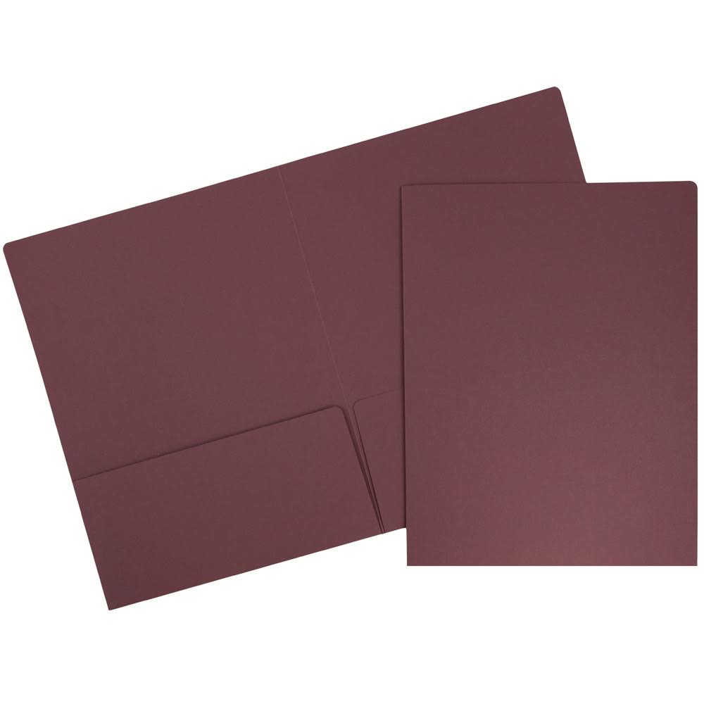 Jam Matte Two Pocket Folders, Burgundy, 100/Pack, Size 9 x 6PDL4O_TPGN
