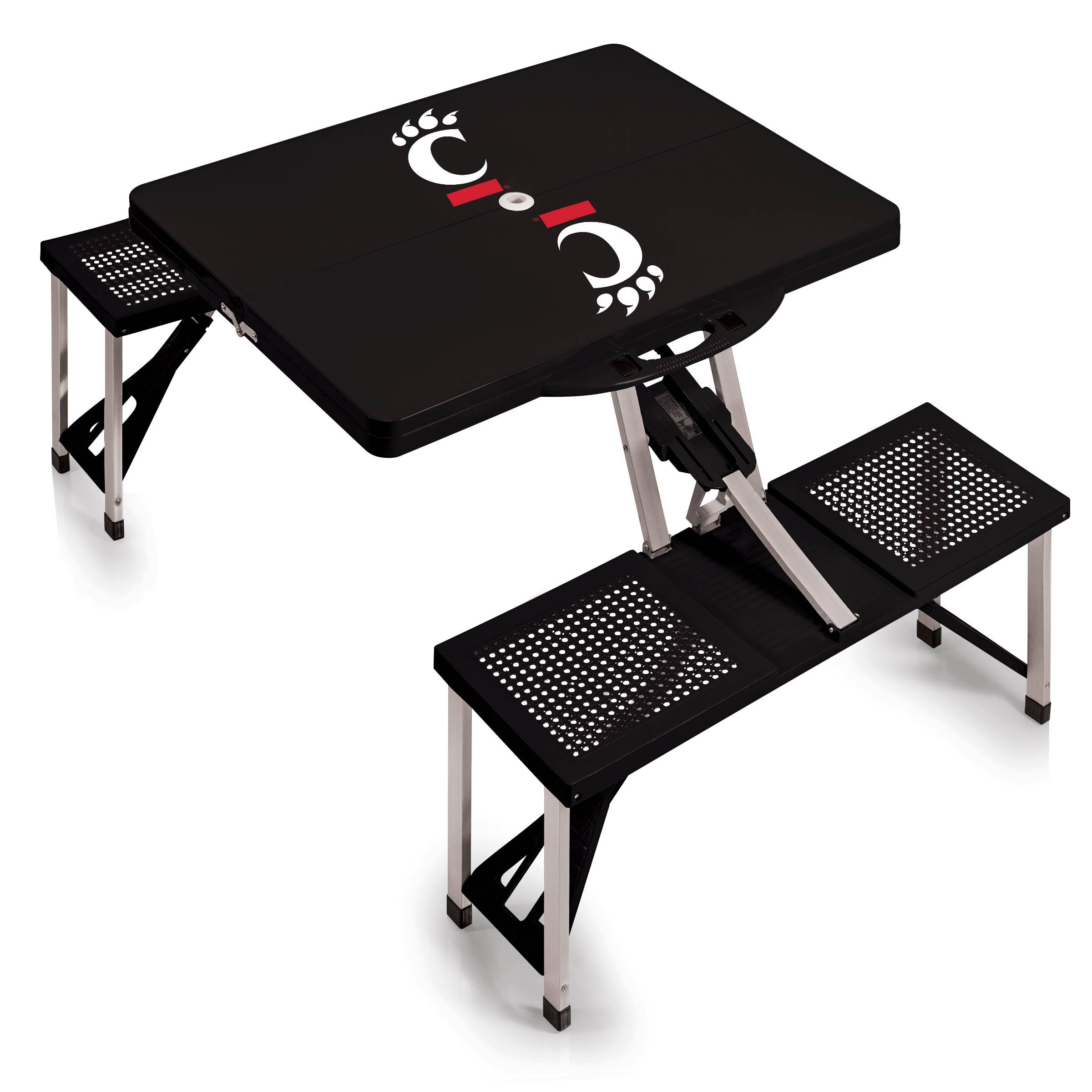 Picnic Time Picnic Table Black University of Cincinnati DWFCRA_ACYZ