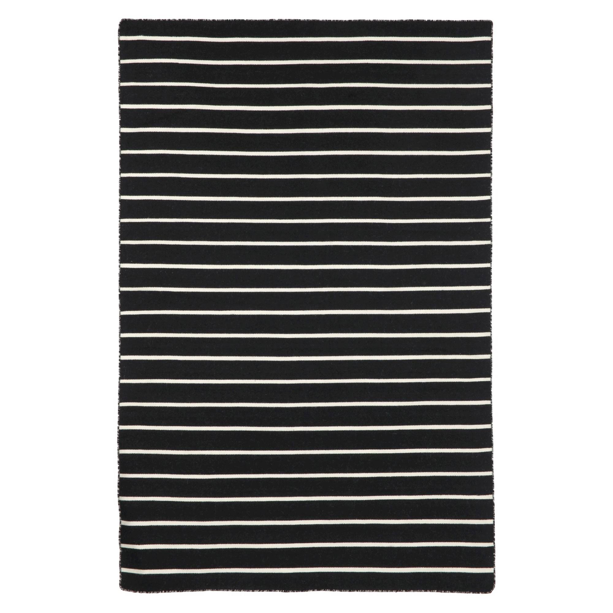 Liora Manne Sorrento Pinstripe Indoor/Outdoor Rug - Black - 5'x7'H0IVC3_OFYT