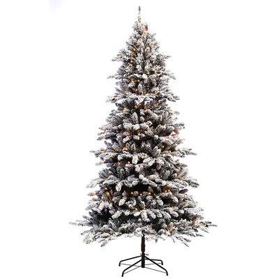 Pre-Lit Flocked Green Fir Artificial Christmas Tree The Holiday Aisle Size: 6.5' PJBIAZ_IZUI Pre-Lit Flocked Green Fir Artificial Christmas Tree The Holiday Aisle Size: 6.5' PJBIAZ_IZUI