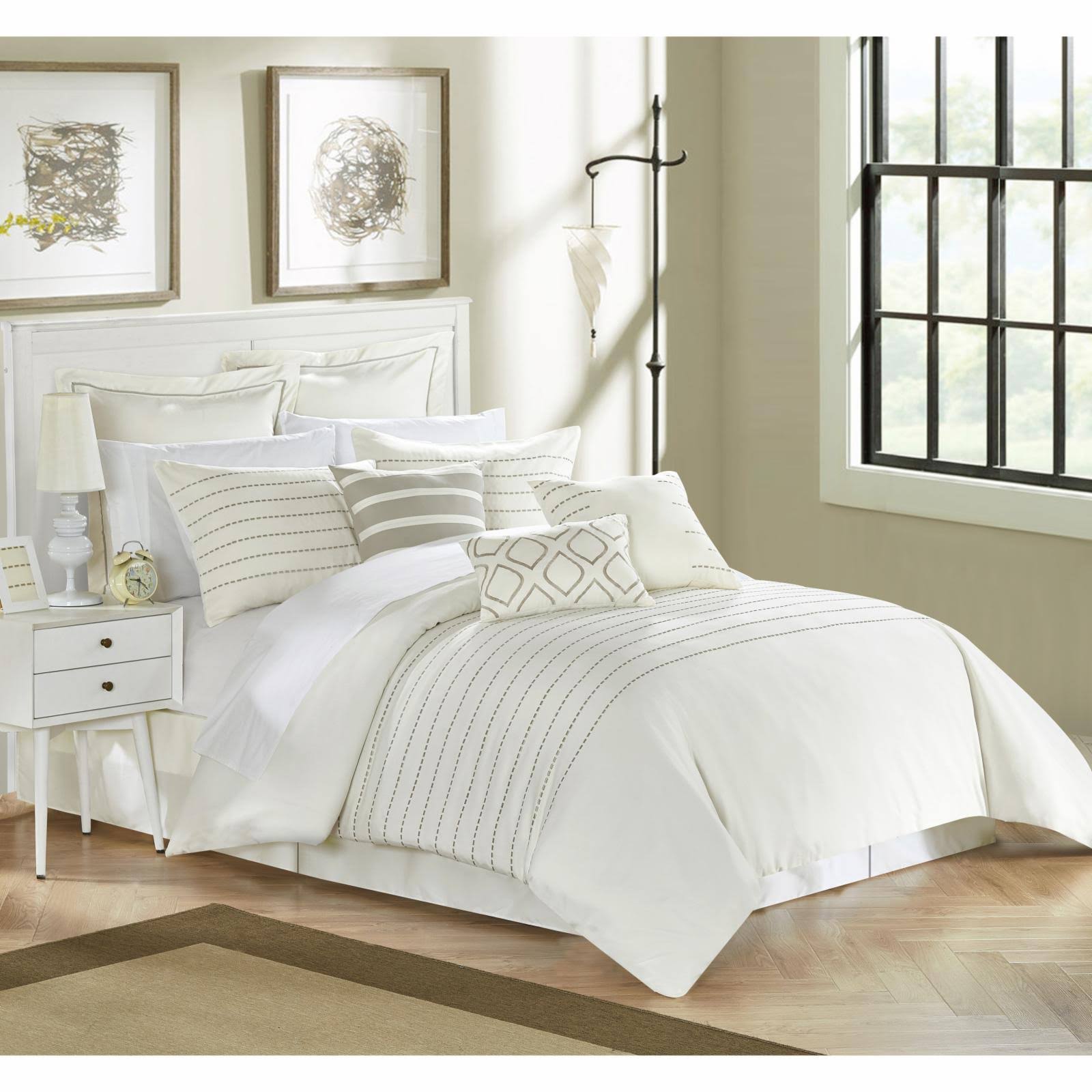 Chic Home Karlston 9-Piece Embroidered Comforter Set, King, X1U5LU_2R3B