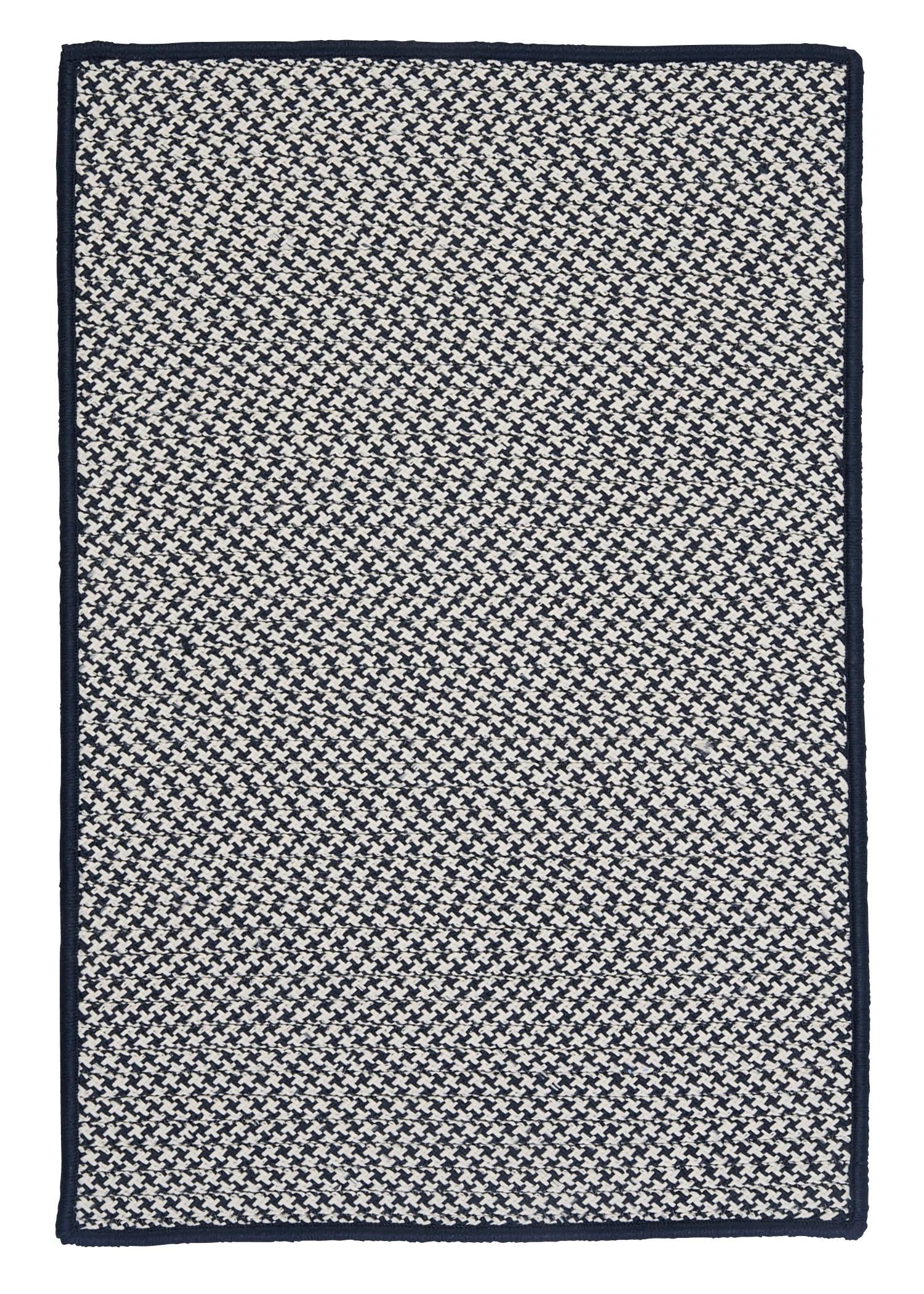 Colonial Mills Outdoor Houndstooth Tweed OT59 Navy 2' x 5' Area 6WYQ52_O9XP
