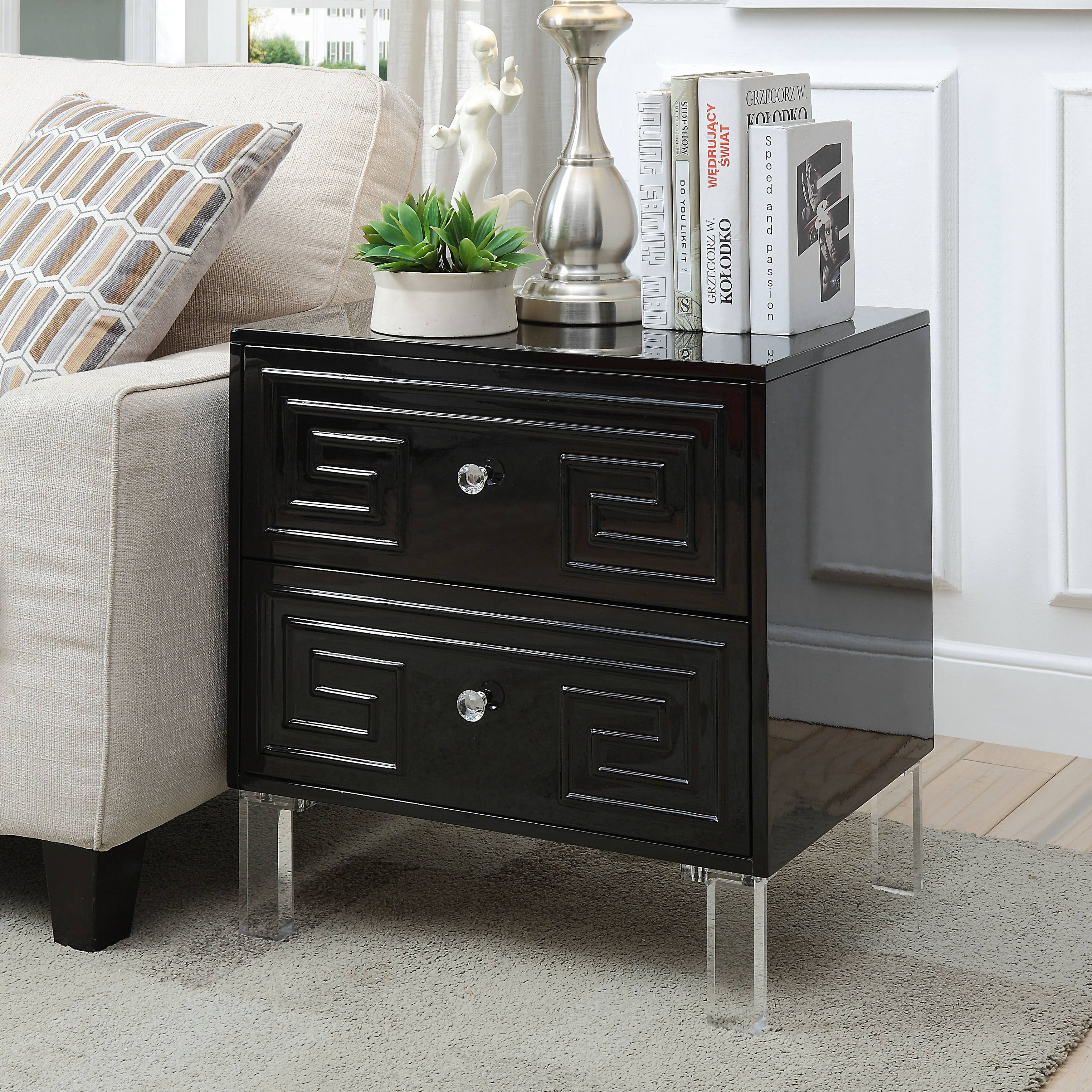 Furniture of America Zala Contemporary 2-Drawer Side Table - NY1OHM_B4X9 Furniture of America Zala Contemporary 2-Drawer Side Table - NY1OHM_B4X9