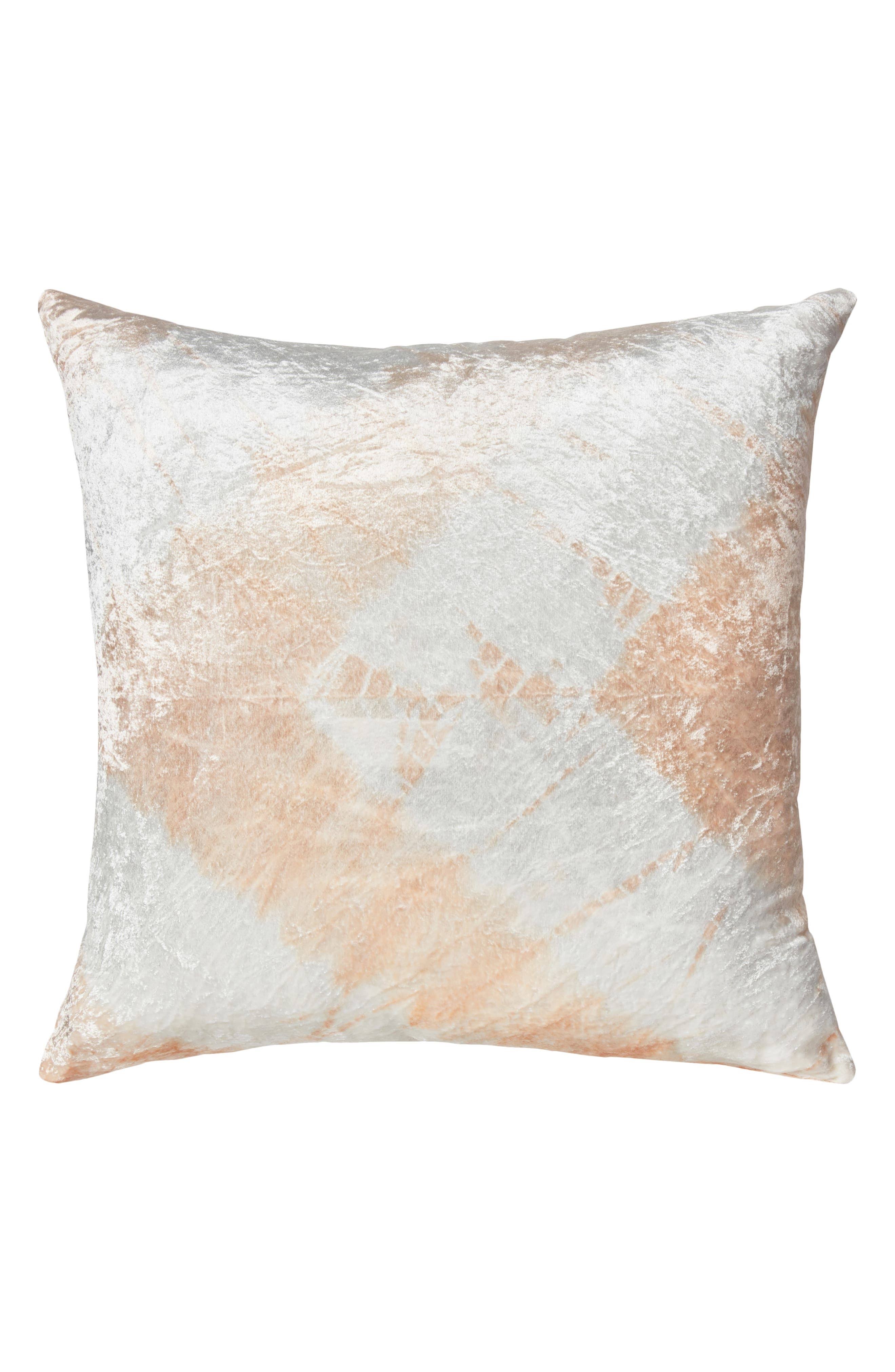 NFC Home Electric Tie Dye Velvet Medium Throw Pillow, 20x20 inch, Ivory and Blush, Size: 20 inch x 20 MMW4YX_FDOR NFC Home Electric Tie Dye Velvet Medium Throw Pillow, 20x20 inch, Ivory and Blush, Size: 20 inch x 20 MMW4YX_FDOR