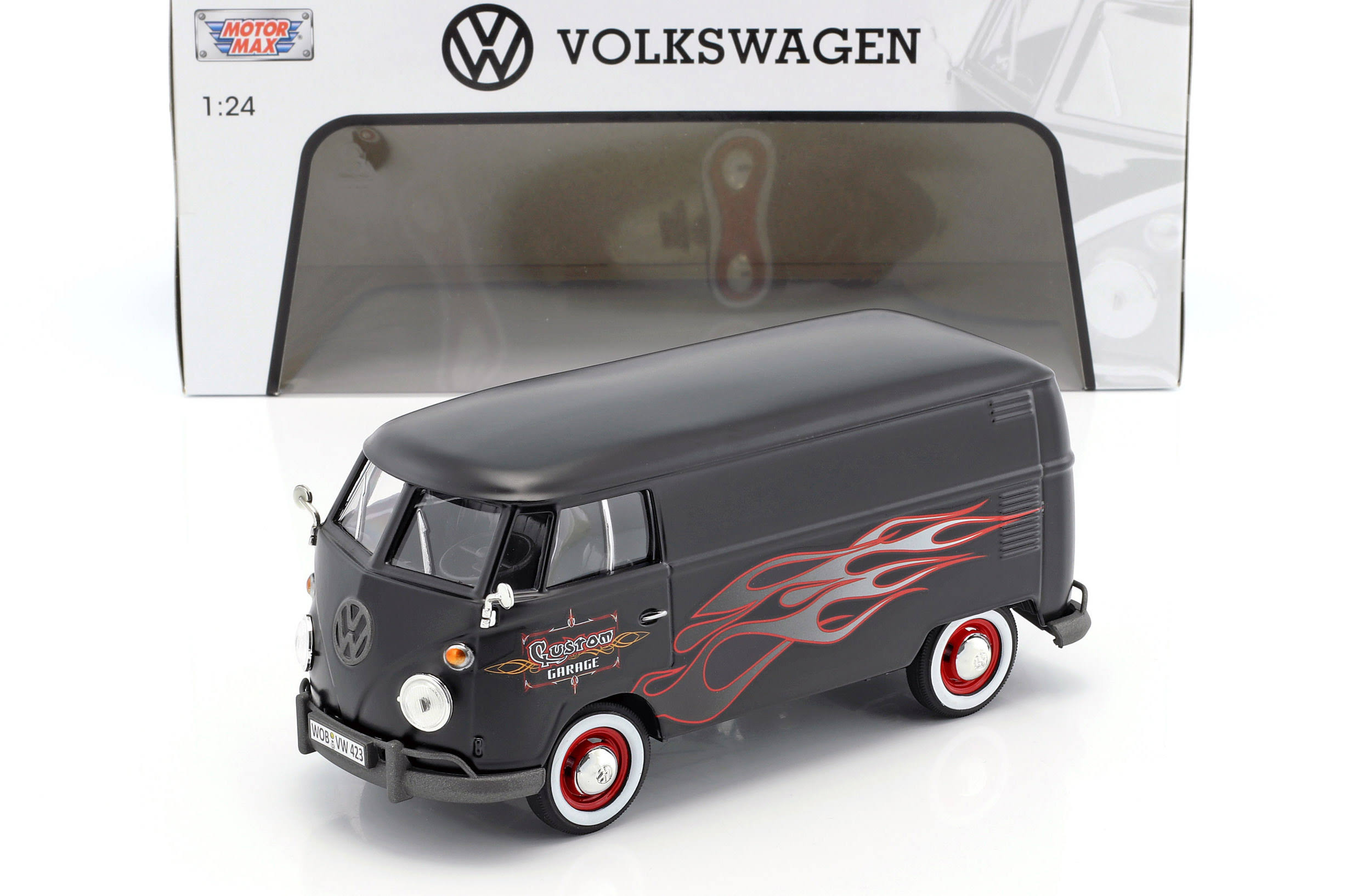 Diecast Car - VW T1, Black, Decorated, QWXCQA_GBFC