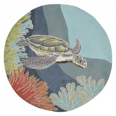 Clowers Handmade Blue Indoor / Outdoor Area Rug Highland Dunes Rug Size Round 8' SKRPLK_ZA4G Clowers Handmade Blue Indoor / Outdoor Area Rug Highland Dunes Rug Size Round 8' SKRPLK_ZA4G