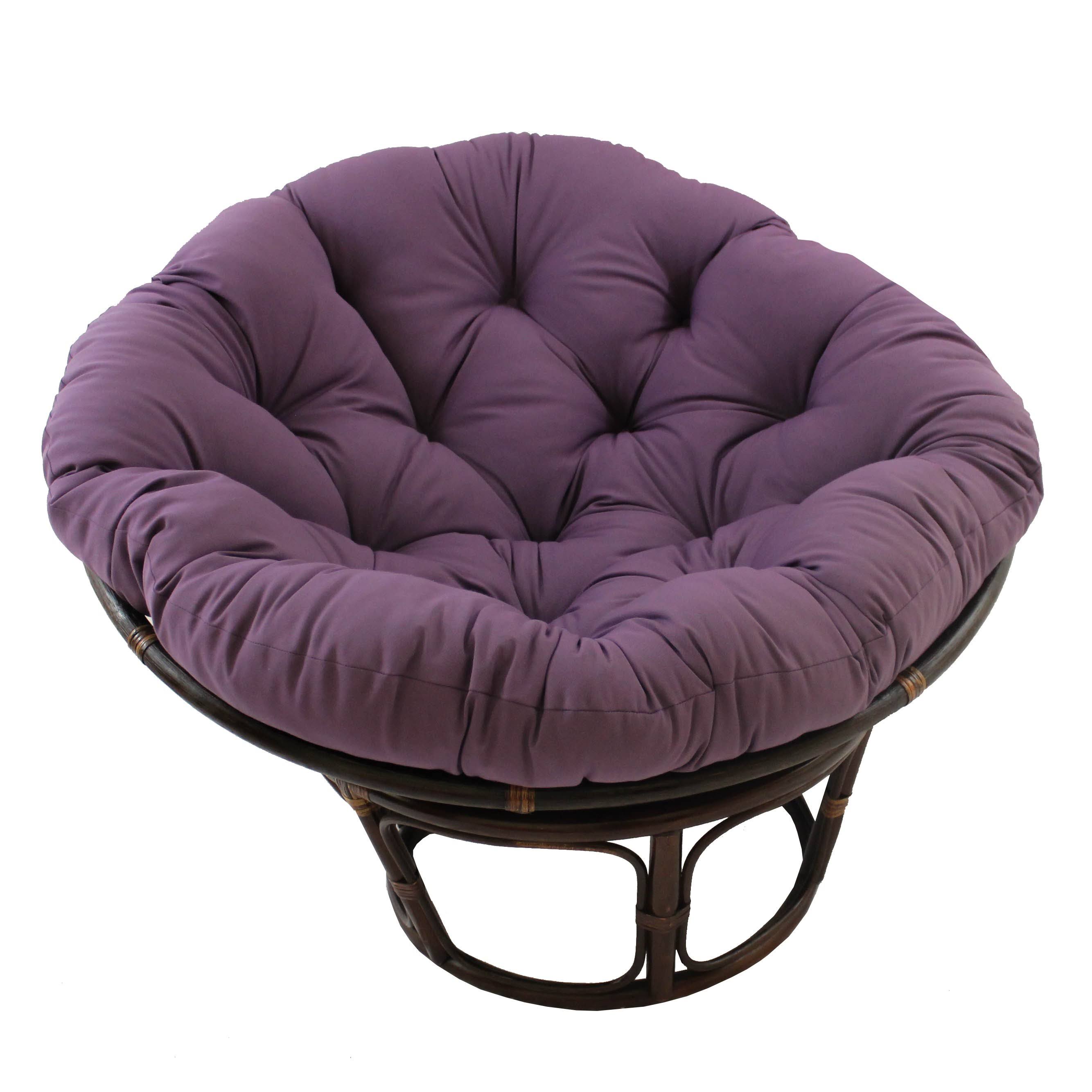 International Caravan 42-Inch Rattan Papasan Chair with Solid Twill Cushion - LAPLY7_XAXY