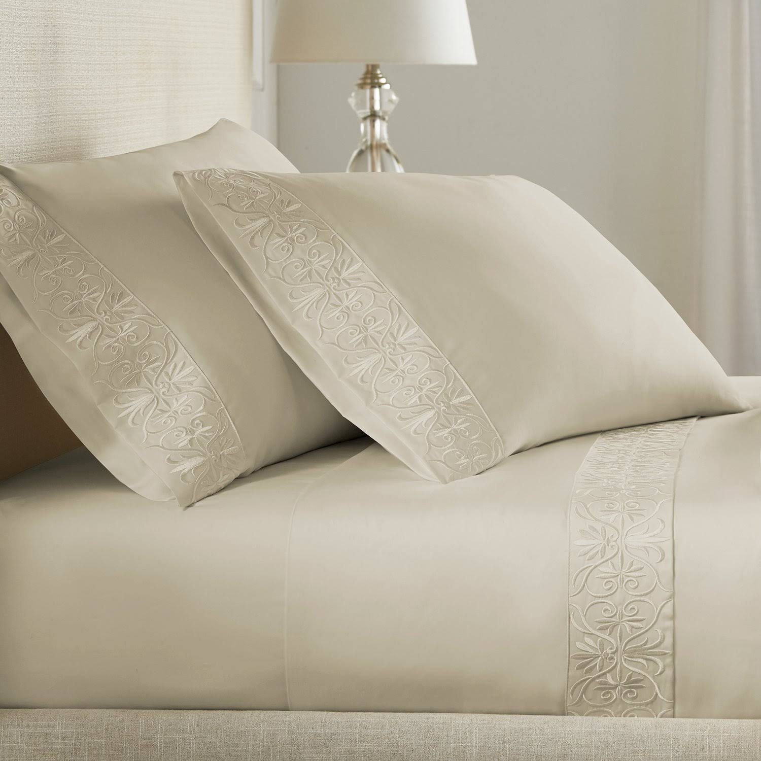 Aleah Ivory Ariane Sheet Set | 100% Giza Egyptian Cotton, King / 7E8QVX_F7EM Aleah Ivory Ariane Sheet Set | 100% Giza Egyptian Cotton, King / 7E8QVX_F7EM
