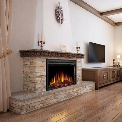 Recessed Wall Mounted Electric Fireplace Insert Ebern Designs Size: 27.01 JSFCWB_STW9 Recessed Wall Mounted Electric Fireplace Insert Ebern Designs Size: 27.01 JSFCWB_STW9
