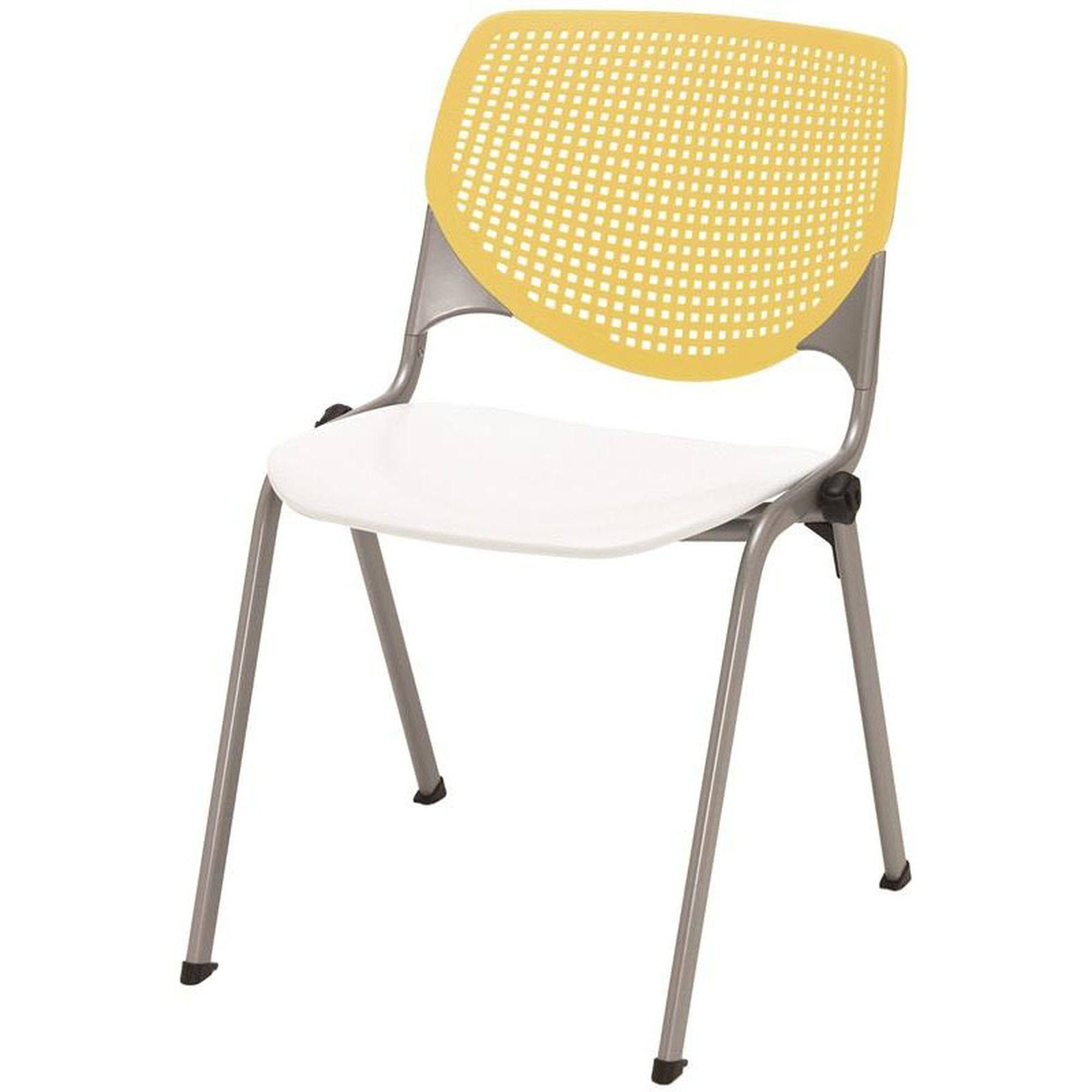 KFI Kool Poly Stack Chair with Perforated Back Yellow Back White RQAILT_BIXN KFI Kool Poly Stack Chair with Perforated Back Yellow Back White RQAILT_BIXN