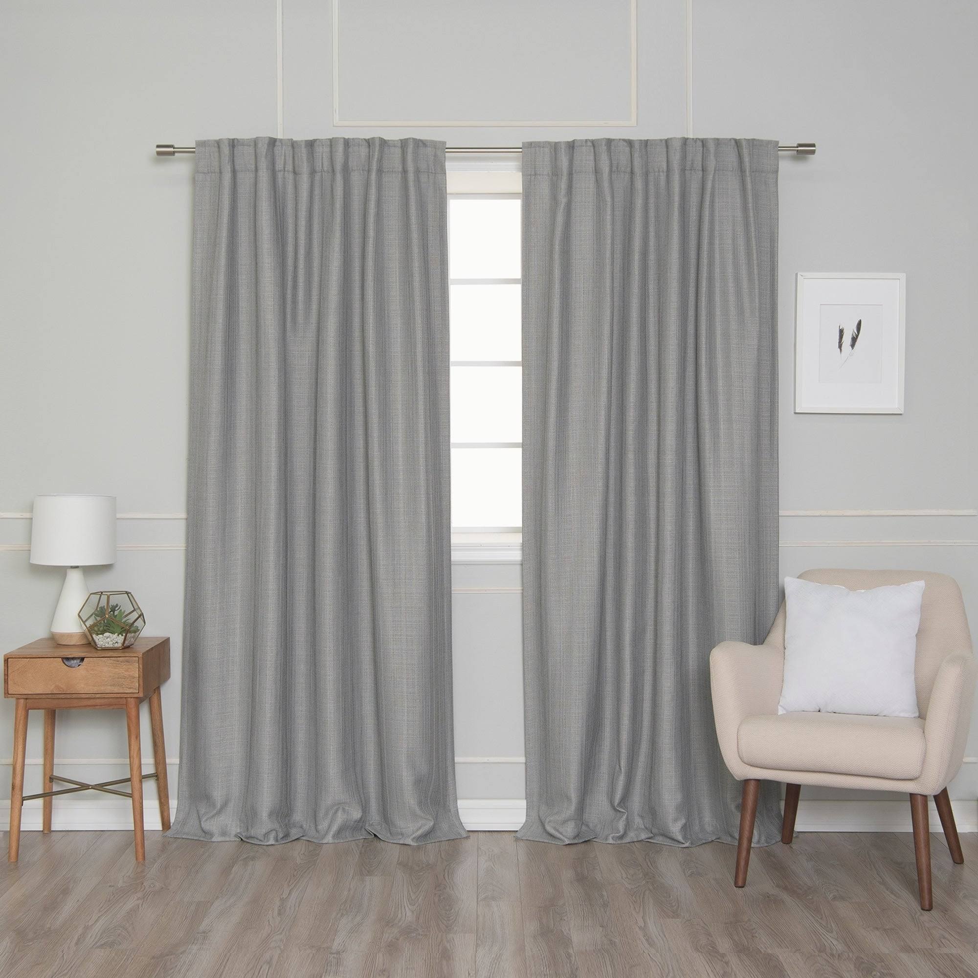 Aurora Home Rod Pocket Woven Lined Blackout Curtain Panel Pair, Size 52W x 96L, I8CURR_OTT6 Aurora Home Rod Pocket Woven Lined Blackout Curtain Panel Pair, Size 52W x 96L, I8CURR_OTT6