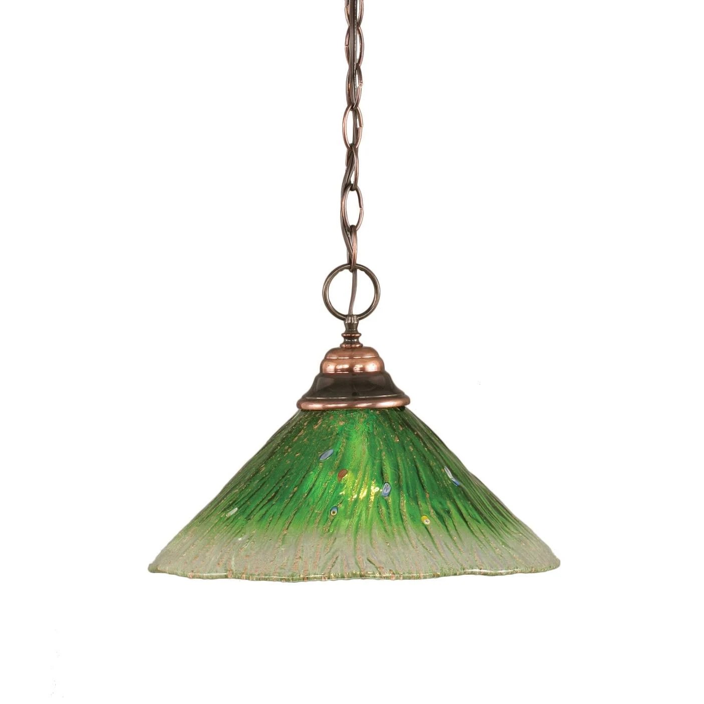 Toltec Cambridge 1-Light Black Copper 9.5 in. Pendant with Kiwi Green Crystal WTHSZO_KLNC Toltec Cambridge 1-Light Black Copper 9.5 in. Pendant with Kiwi Green Crystal WTHSZO_KLNC