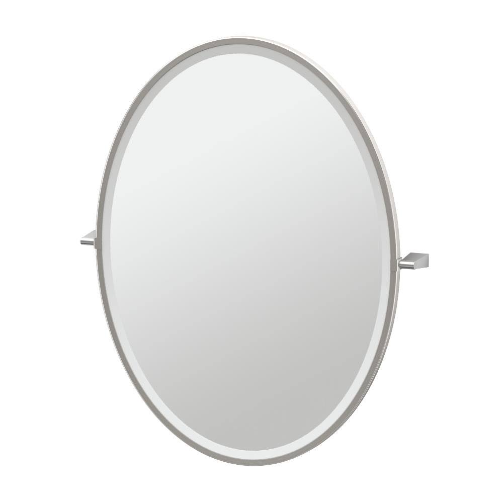 Gatco - 4389FLG Bleu Framed Large Oval Mirror, Satin 7LTRCN_JTLI Gatco - 4389FLG Bleu Framed Large Oval Mirror, Satin 7LTRCN_JTLI