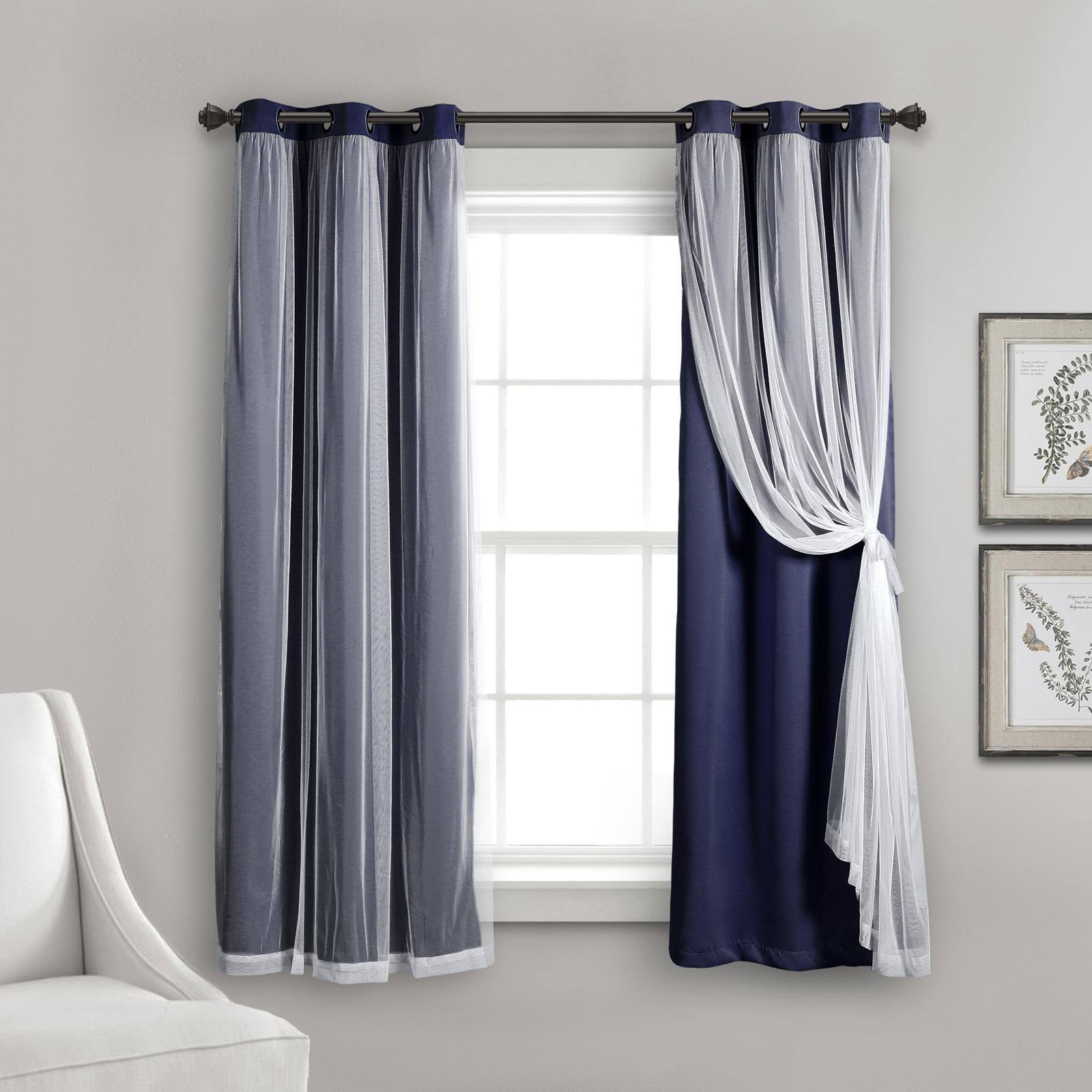 Lush Decor Grommet Sheer Panels with Insulated Blackout Lining - F6PUJ0_S385