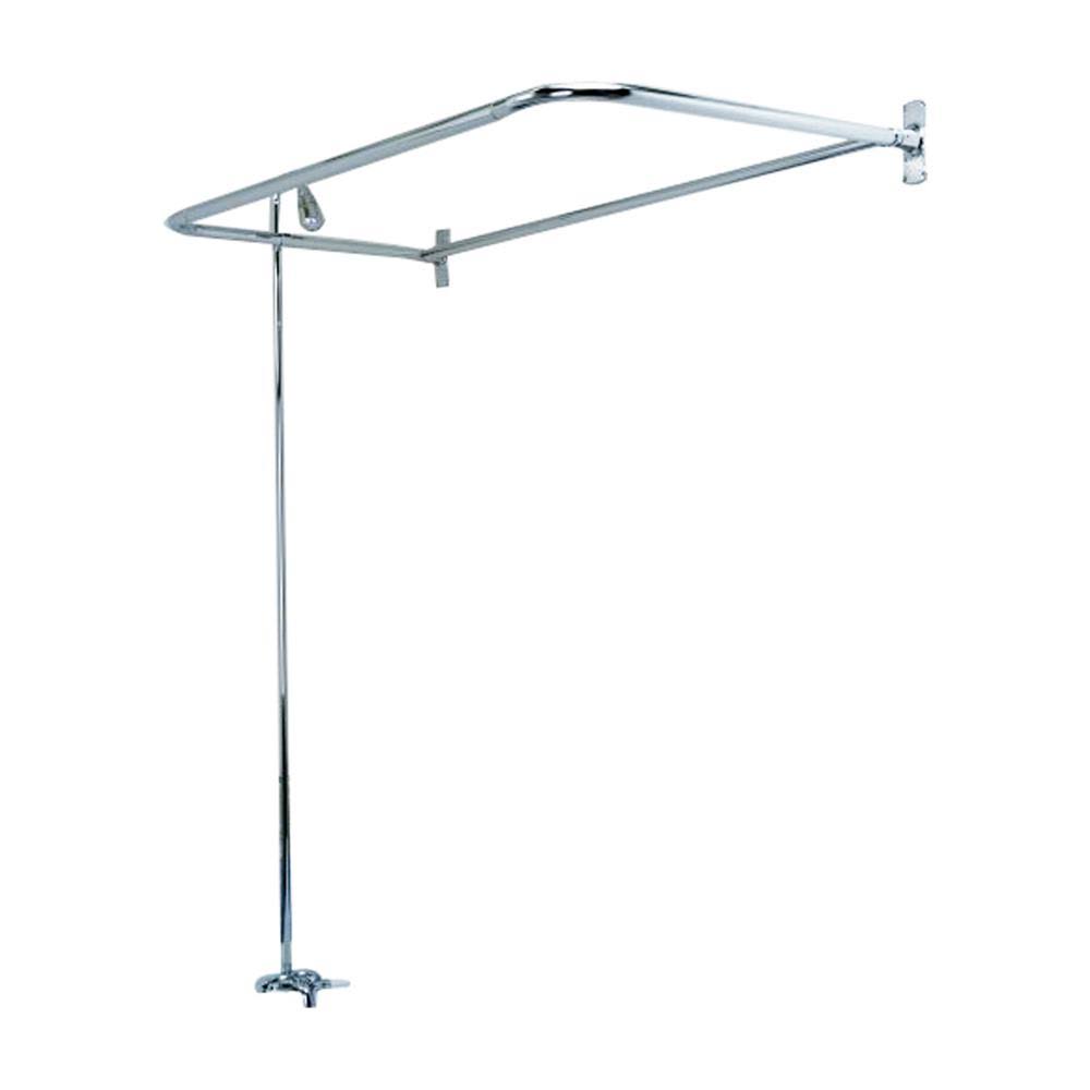 Barclay Converto Two Handle Clawfoot Tub/Shower Faucet Brushed Nickel, 4193-54-5QOA0L_D8NS Barclay Converto Two Handle Clawfoot Tub/Shower Faucet Brushed Nickel, 4193-54-5QOA0L_D8NS