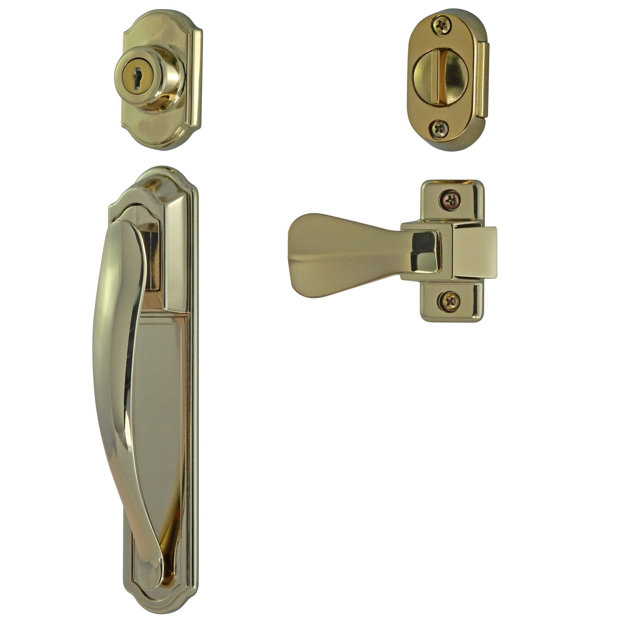 Ideal Security 3 Piece Deluxe Storm and Screen Pull Handle and Keyed Deadbolt; Bright UDZCZP_APV9 Ideal Security 3 Piece Deluxe Storm and Screen Pull Handle and Keyed Deadbolt; Bright UDZCZP_APV9