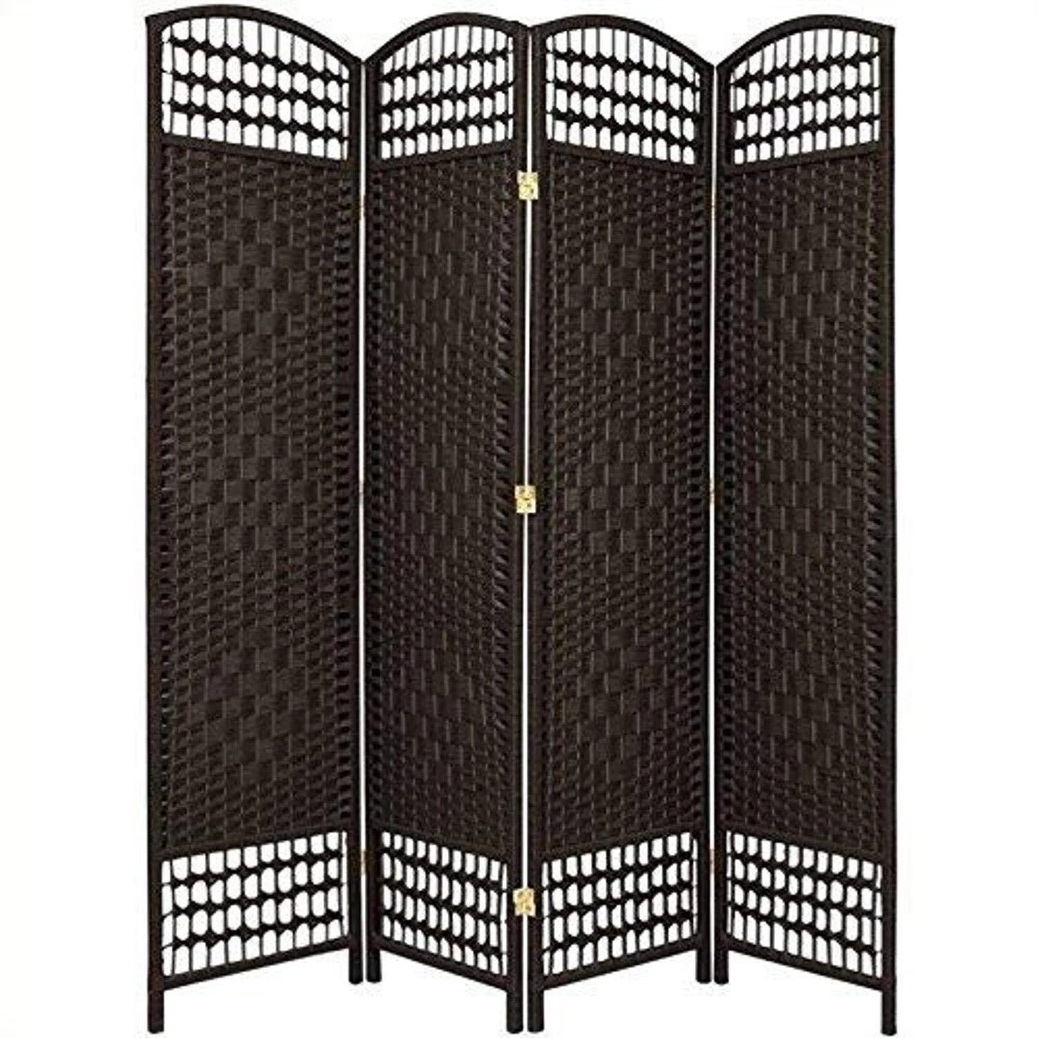 Oriental Furniture 5 1/2 ft. Tall Fiber Weave Room Divider - 4 Panel - 0MHTGS_BU4F Oriental Furniture 5 1/2 ft. Tall Fiber Weave Room Divider - 4 Panel - 0MHTGS_BU4F