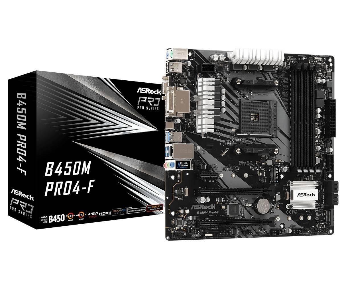 ASRock B450M PRO4-F AMD B450 Socket AM4 Micro YYYGUA_NTOD ASRock B450M PRO4-F AMD B450 Socket AM4 Micro YYYGUA_NTOD